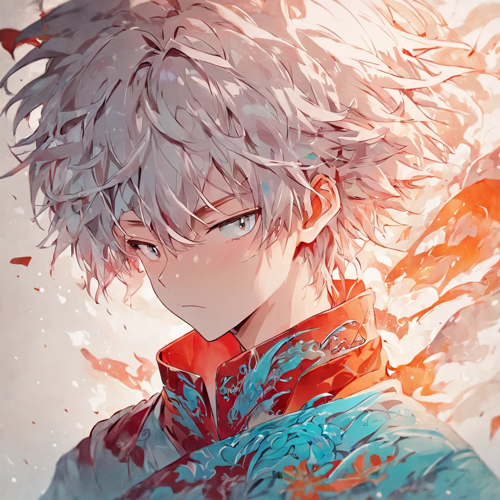 (White background:1.4),(Silhouette of a boy's head, Eyes closed, colorfull long hair, Oriental elements),(Chinese illustration:1.3,paper art:1.3, Quilted paper art:1.2),( reasonable design, Clear lines, High sharpness,Best quality, Very detailed, Masterpiece, movie light effect, 4K )