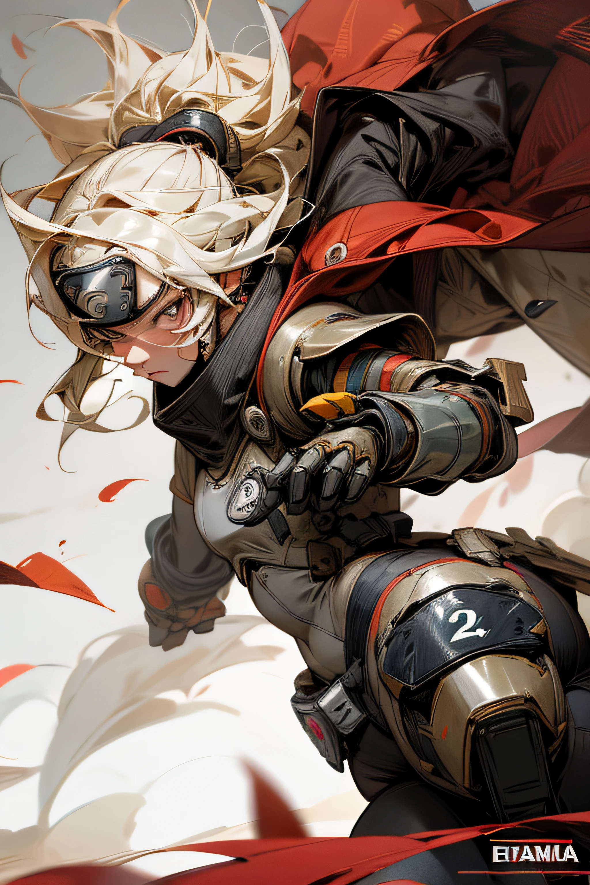 linda mulher de armadura, Estilo Naruto, corpo inteiro, Dynamic camera angle, pele realista, realistic hands, perfect hands,