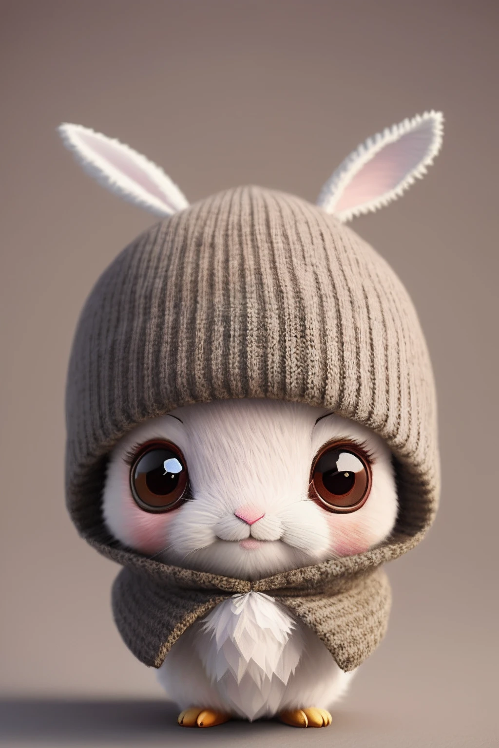 There is a white rabbit wearing a pink hat and scarf, cute 3 d render, lovely digital painting, cute anthropomorphic bunny, Cute detailed digital art, adorable digital art, Cute cartoon character, Cute! C4D, cute character, anthropomorphic rabbit, cute forest creature, closeup of an adorable, edgBunny_Character, adorable creature