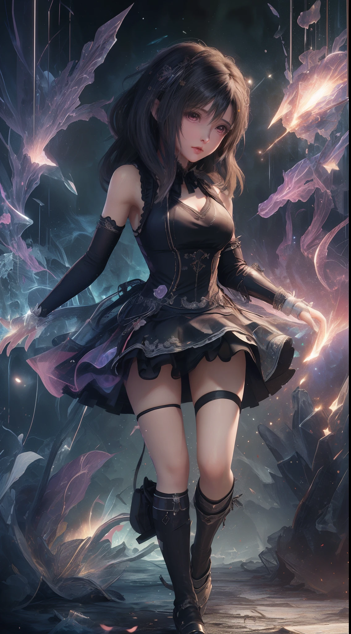 8K Ultra HD, Masterpiece, hyper qualit, A cute little loli, Cute face, Detailed eyes, detailed lip, Medium breathing, dress, Lovely dress, Puffy skirt， Upper body capture, Full body capture,
