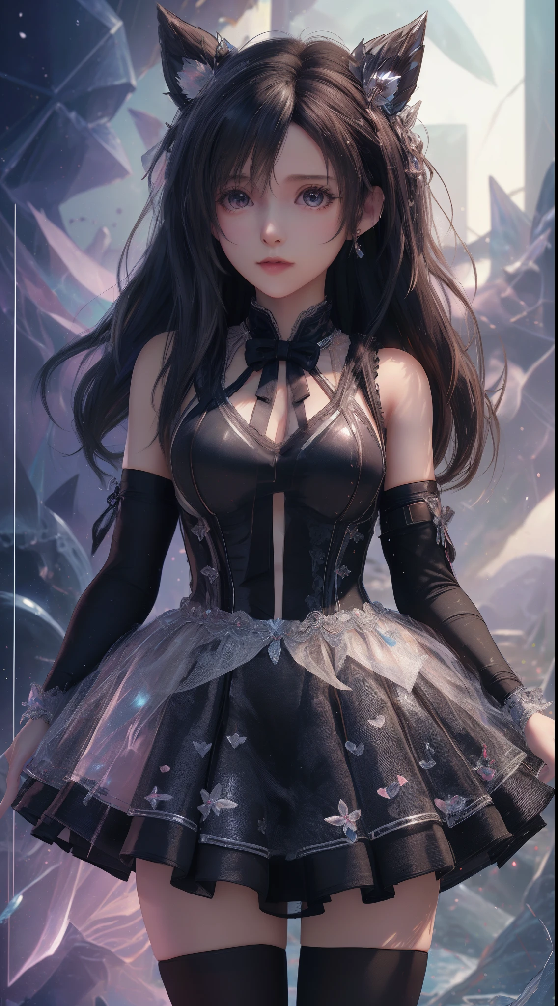 8K Ultra HD, Masterpiece, hyper qualit, A cute li, Cute face, Detailed eyes, detailed lip, Medium breathing, dress, Lovely dress, Puffy skirt, Upper body capture, Full body capture,