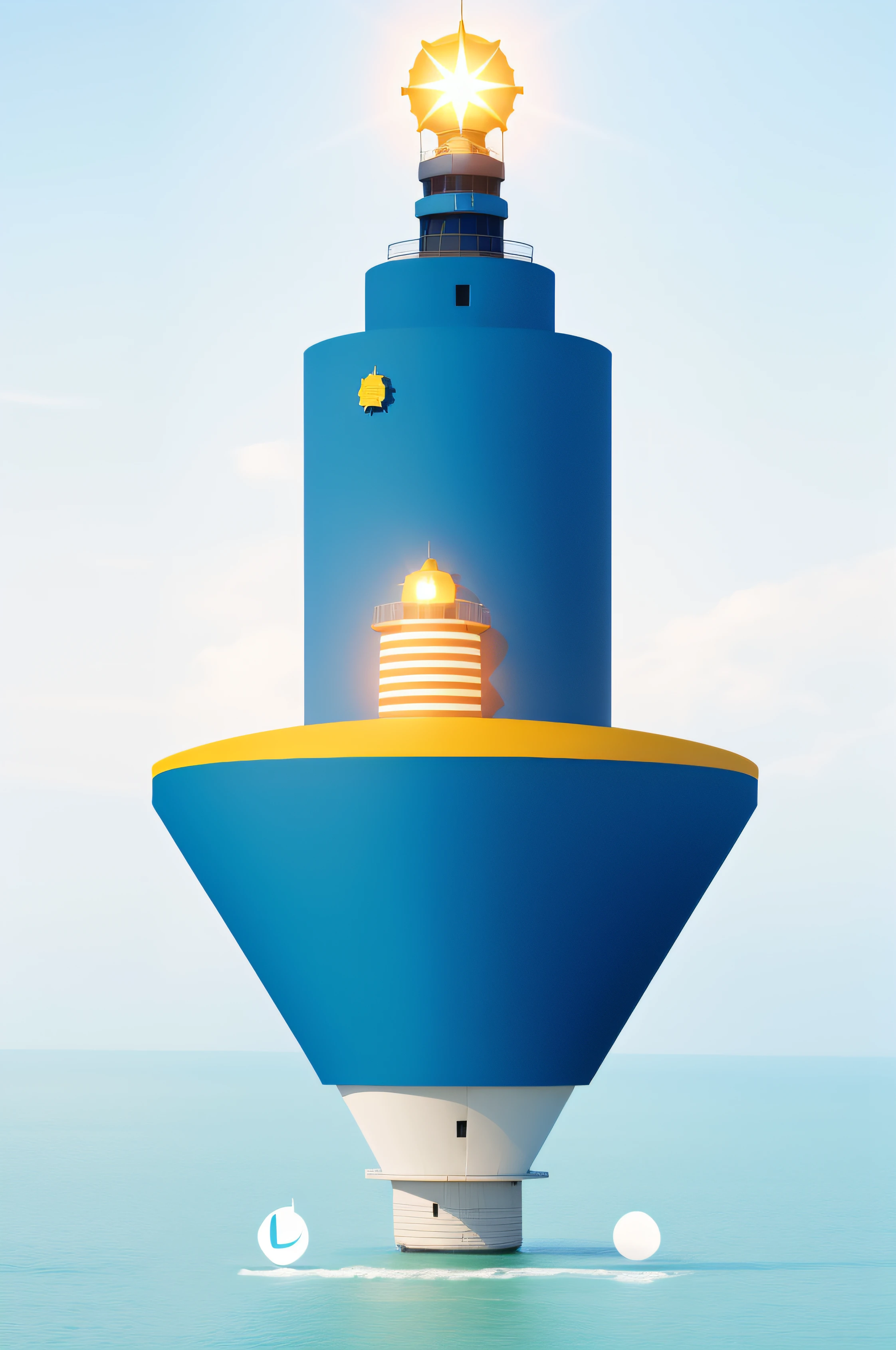 Logotipo ((un faro)), ((simple design)), conceptual, hermoso, intrincado, moderno, rzminjourney, arte vectorial