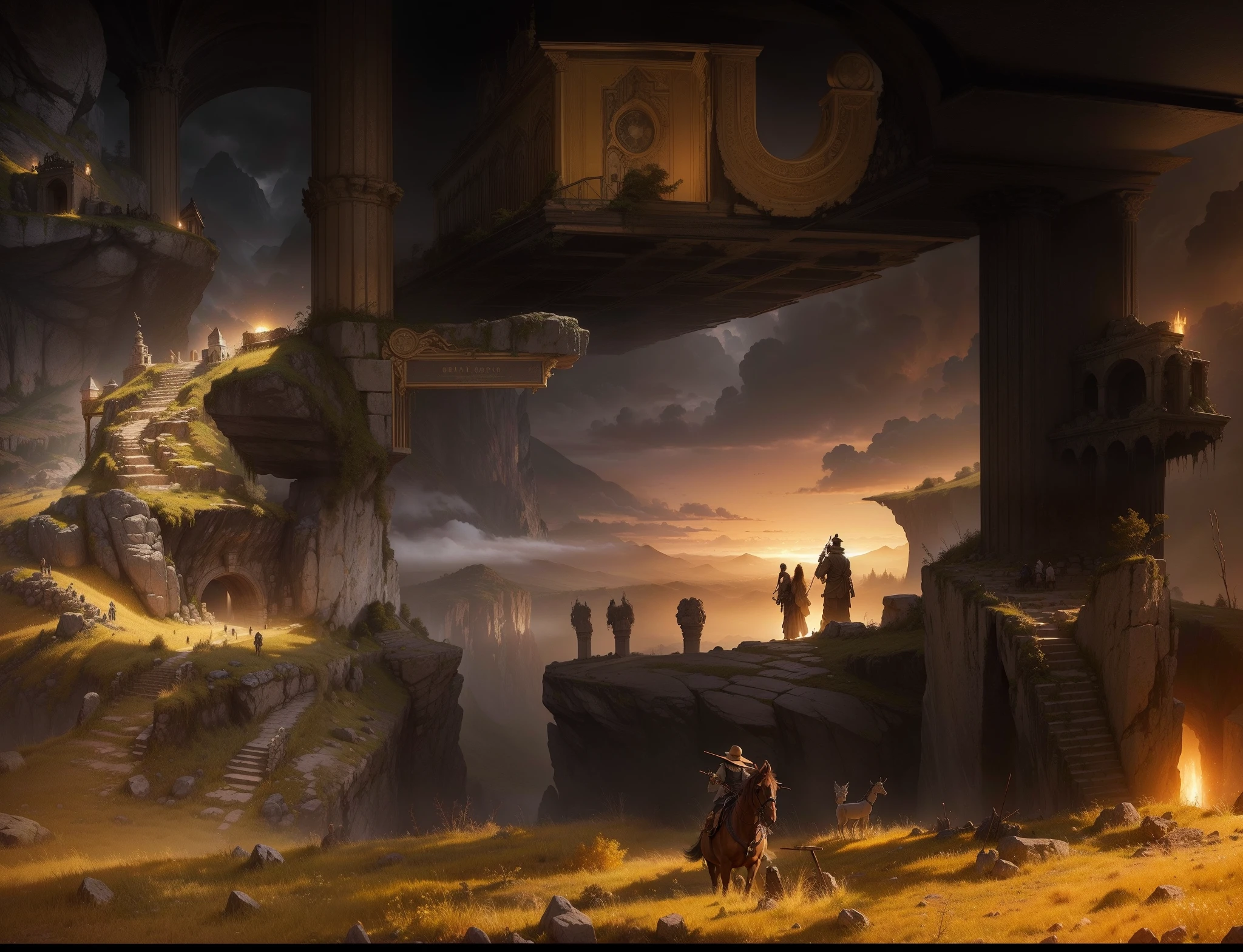 ((obra-prima)),((melhor qualidade)),((detalhe alto)),((realista,)) Deep gorges in the midst of apocalyptic antiquity
