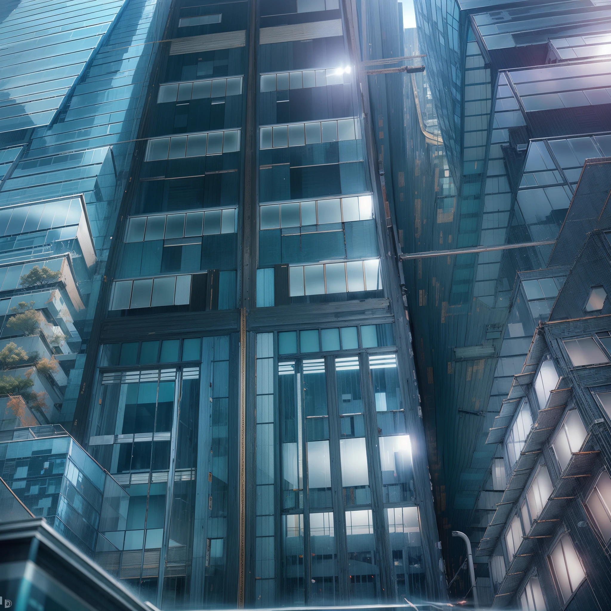 Buildings, anime, borboletas