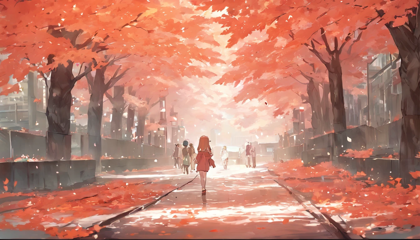 September deciduous cool street girl maple flower