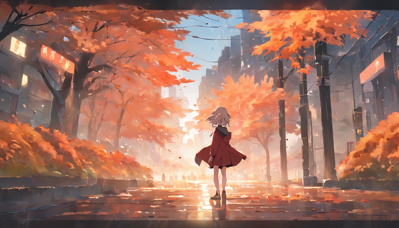 September deciduous cool street girl maple flower