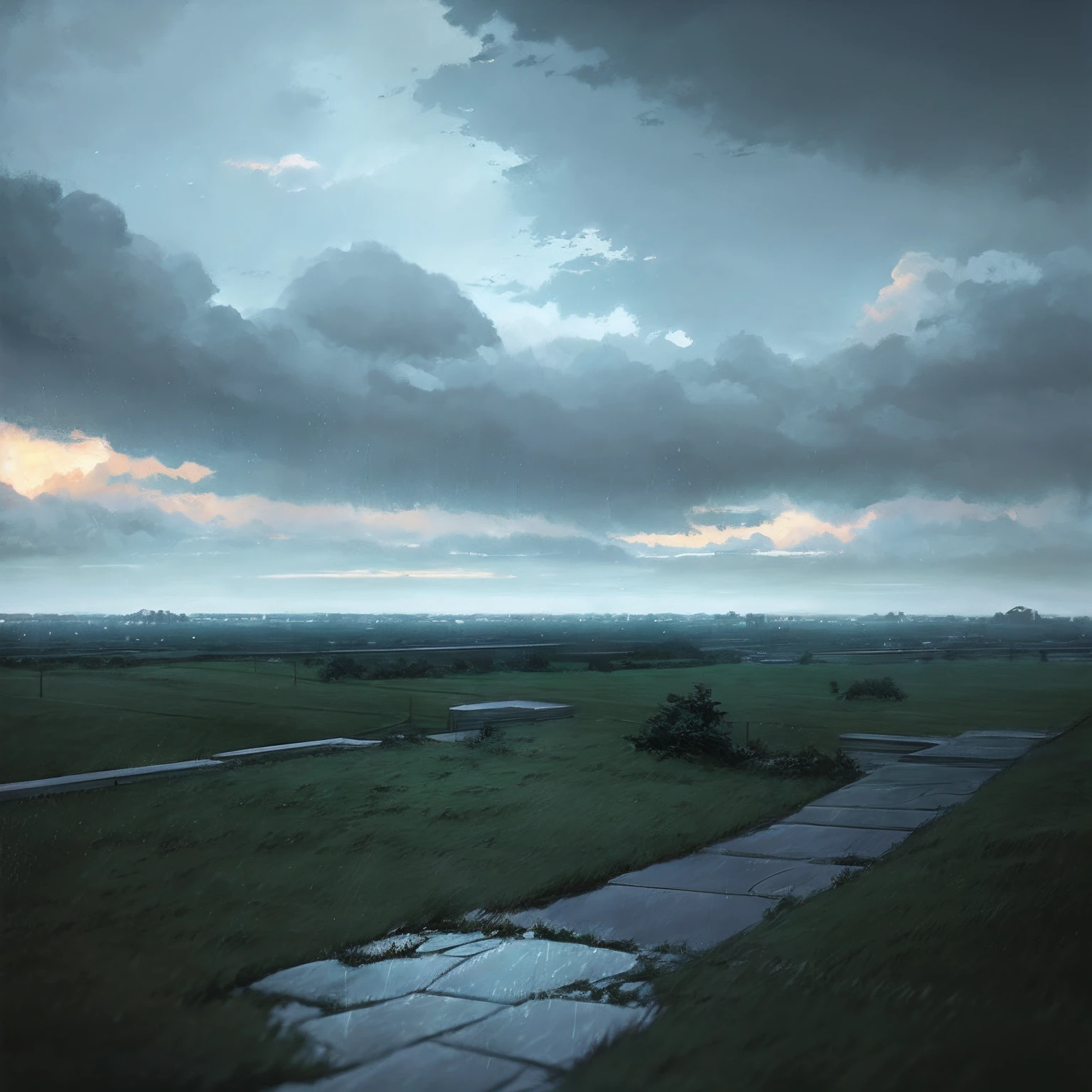 Rainy day cloudy Makoto Shinkai
