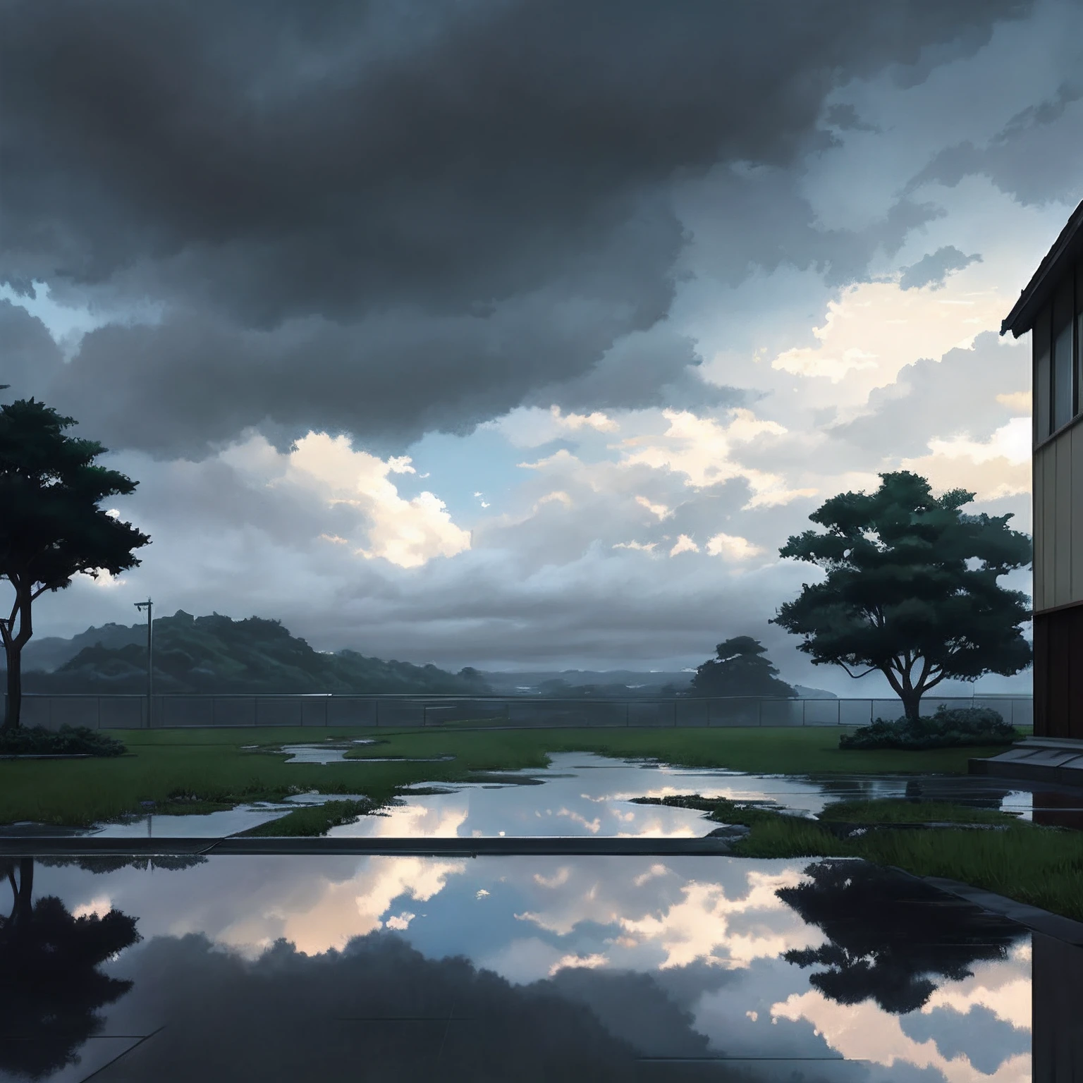 Rainy day cloudy Makoto Shinkai