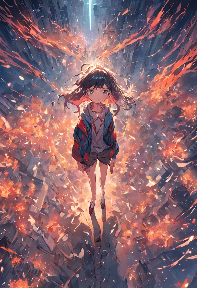 ridiculous resolution, high resolution, (masterpiece:1.4), super detailed, 1boy, seen from above, space, floating, --v 6