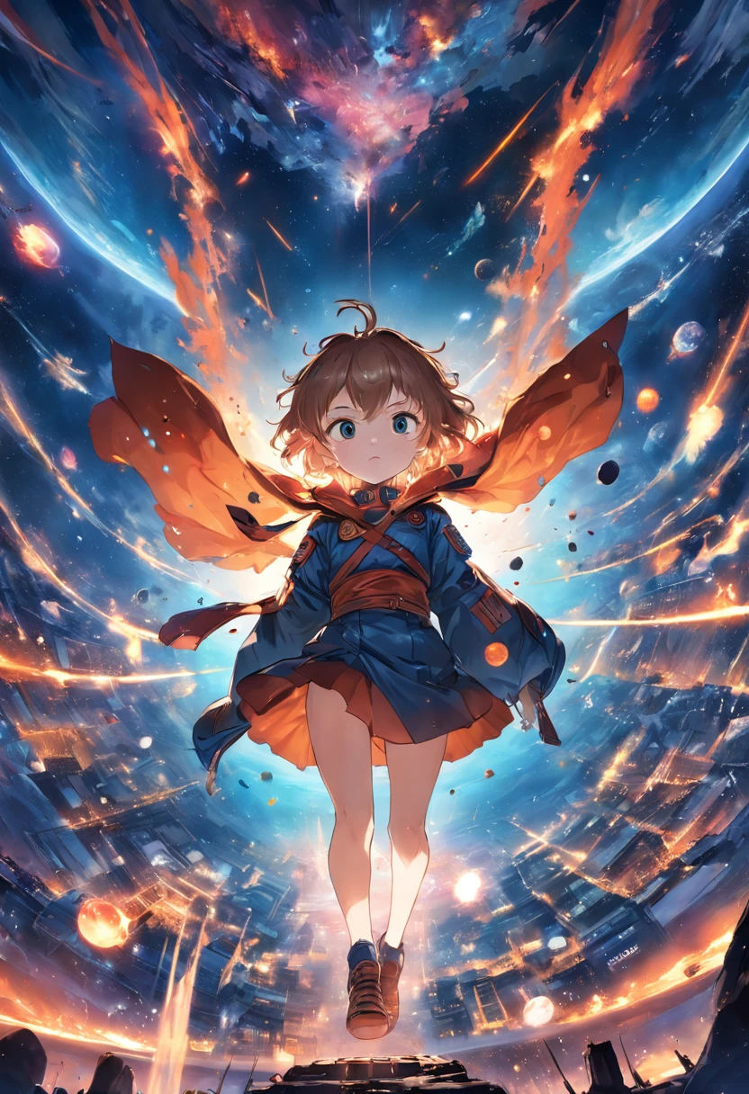 ridiculous resolution, high resolution, (masterpiece:1.4), super detailed, 1boy, seen from above, space, floating, --v 6