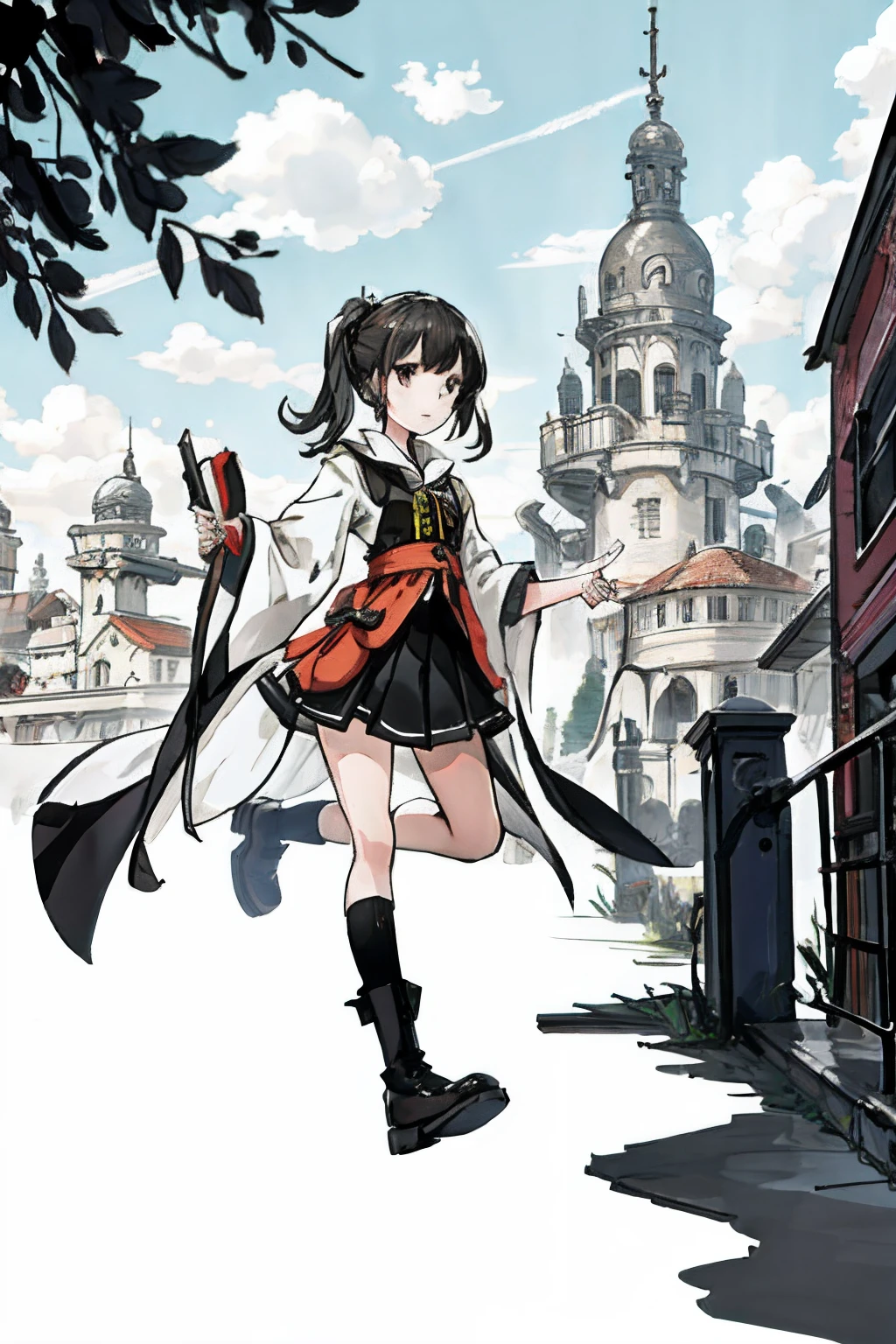 ((Best quality, High_Resolution, distinct_image)), Girl,Detailed background