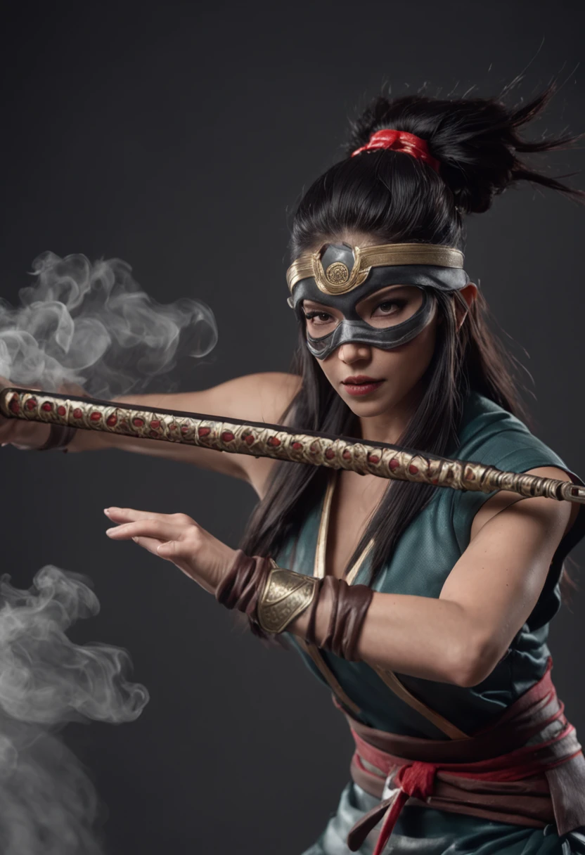 ((Akali de League of Legends, Ultra realista)), (((corpo inteiro))), (((perfect hands))), Usando a Arma Samurai, fundo antigo, (((Armas Perfeitas))), elegante, gray and black smoke, atordoante, hyper realistic, octan render, surrounded by the effect of smoke and lightning,  Estilo League of Legends, fundo antigo, elegante, deslumbrante, (papel de parede), arte conceitual, detalhes intrincados, altamente detalhado, ((cinemactic)), Dramatic, (mais alta qualidade, Concedido, obra-prima:1.5), (fotorrealista:1.5), fotografia, Realistic photo, Nikon, Luz Natural, 4k, highes definition, XF IQ4, 150MP, 50 millimeters, ISO 1000 Certification, 1/Anos 250, Luz Natural, Adobe Lightroom, photolab, Photographic Affinity, PhotoDirector 365,