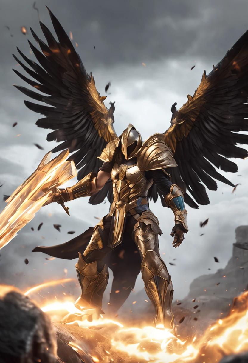 (((Kayle de League of Legends, Ultra realista))), (((corpo inteiro))), (((perfect hands))), Usando a Arma Samurai, fundo antigo, (((Armas Perfeitas))), elegante, gray and black smoke, atordoante, hyper realistic, octan render, surrounded by the effect of smoke and lightning, Estilo League of Legends, fundo antigo, elegante, deslumbrante, (papel de parede), arte conceitual, detalhes intrincados, altamente detalhado, ((cinemactic)), Dramatic, (mais alta qualidade, Concedido, obra-prima:1.5), (fotorrealista:1.5), fotografia, Realistic photo, Nikon, Luz Natural, 4k, highes definition, XF IQ4, 150MP, 50 millimeters, ISO 1000 Certification, 1/Anos 250, Luz Natural, Adobe Lightroom, photolab, Photographic Affinity, PhotoDirector 365,
