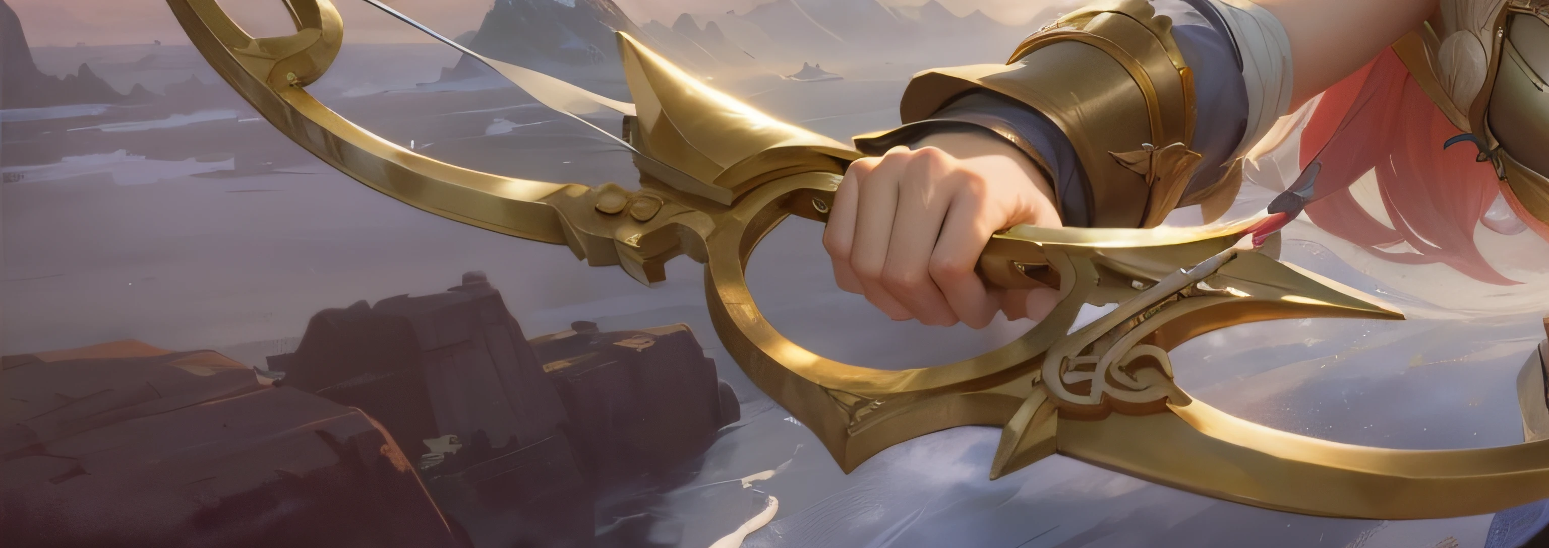 Hold a bow and arrow in your right hand，metals，Maiden's hand
