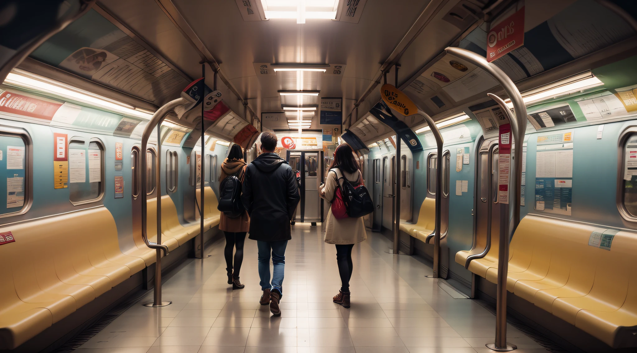 cidade, crowded subway, full HD, neon --auto