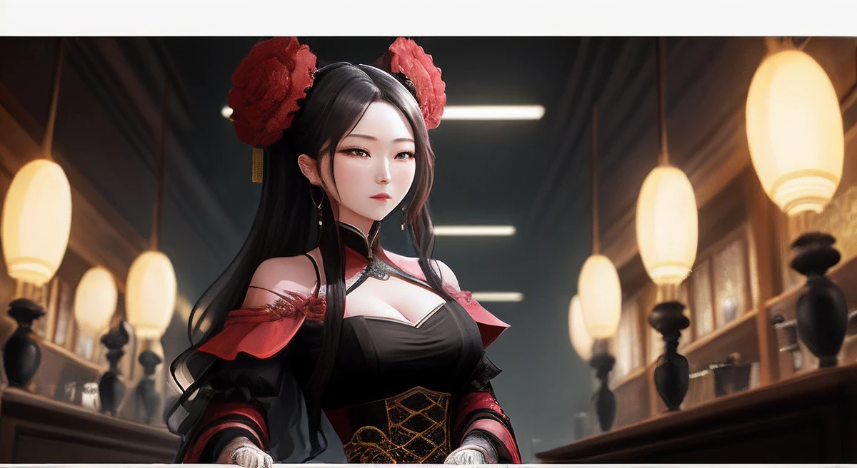 Female Black Market Baroness A delicate woman with a dangerous atmosphere,There is a connection to the underworld。Use wealth and resources to attack,Strategic,sly。