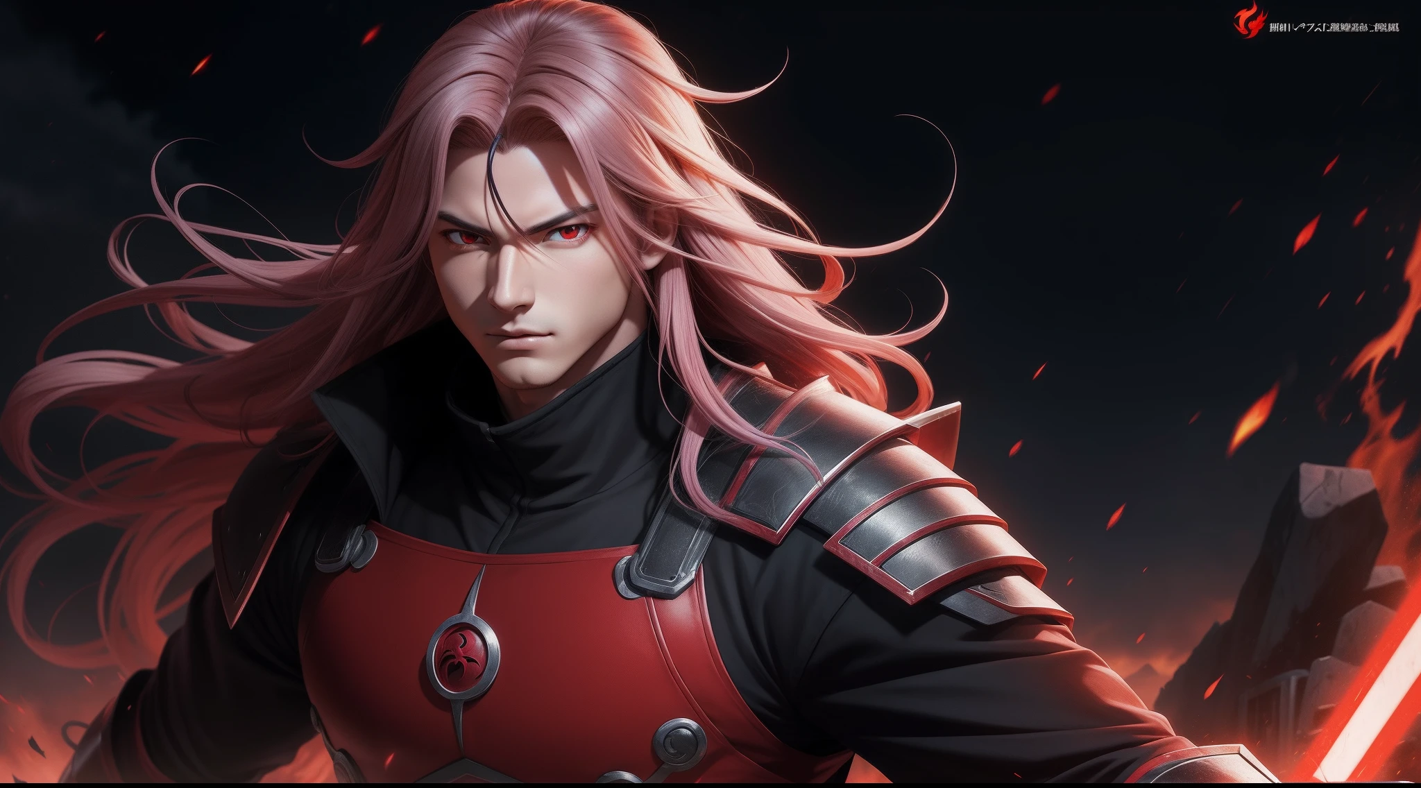 Hot profile picture, masterpiece, solo, extremely accurate rendering, cool beautiful Madara, reliable young man, savior of the world, simple design, best picture, 8K, red eyes pale, the same color as the original demon ninja.