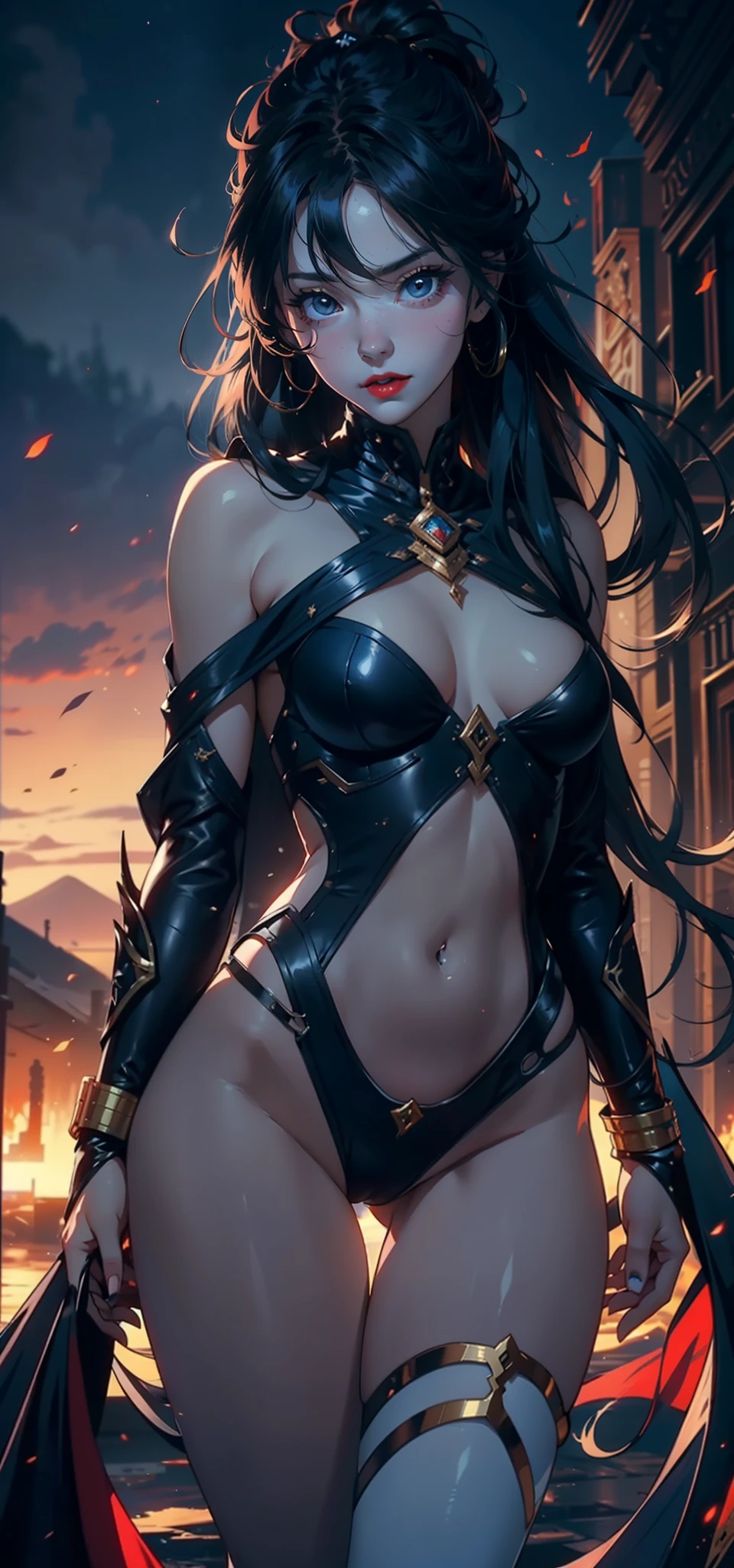 1womanl,3 ,bit girl,Small loli,Rais sexy,Pornographic exposure, 独奏,Beauty contests,standing on your feet(Background with:A desert,snow mountains,chariot,at winter season,Blizzarding,Big snowflakes)Snow-white skin,On combat vehicles, She has long black hair,Long hair flutters in the wind,Redlip,dynamicposes,seen from the front, hair straight, mostly cloudy sky,(((tmasterpiece),(Very detailed CG unity 8K wallpaper),best qualtiy,cinmatic lighting,detailed back ground,beatiful detailed eyes,Bright pupils,(Very fine and beautiful),(Beautiful and detailed eye description),Black eyes,Redlip,ultra - detailed,tmasterpiece,)),facing at camera,(The upper part of the body),A high resolution,ultra - detailed),revealing breasts,Bare genitalia, Bulge,legs are open,sexyposture,Camel toes,Flushed complexion,Gold armor,frontage,Queen of the Zerg,elementary ld holy clothes)