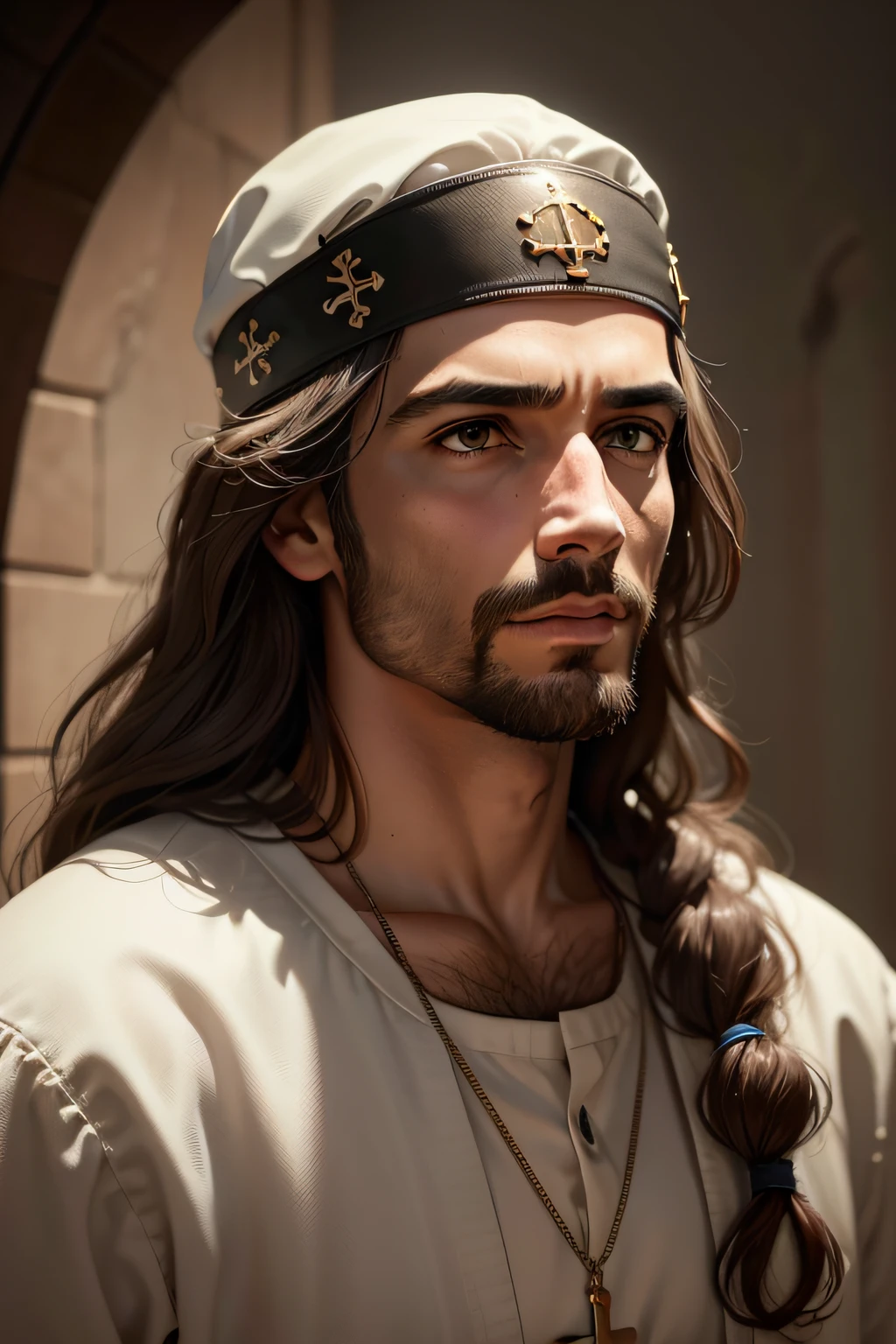 crie uma imagem jesus olhando para o ceu