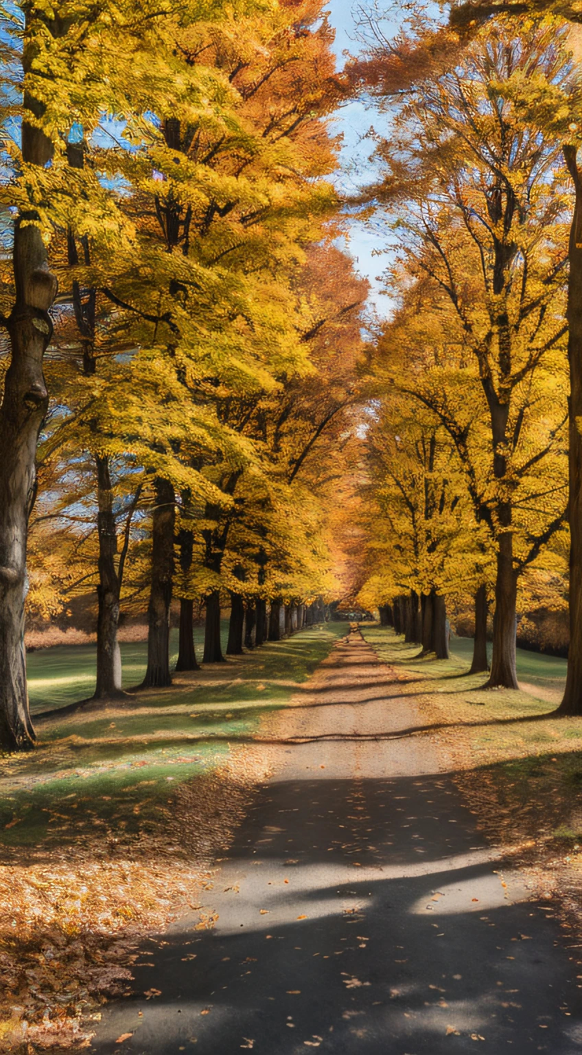 Landscape Photography, Sunnyday, 8K UHD, High quality, filmgrain, FUJI XT3,autumnal,Colored leaves