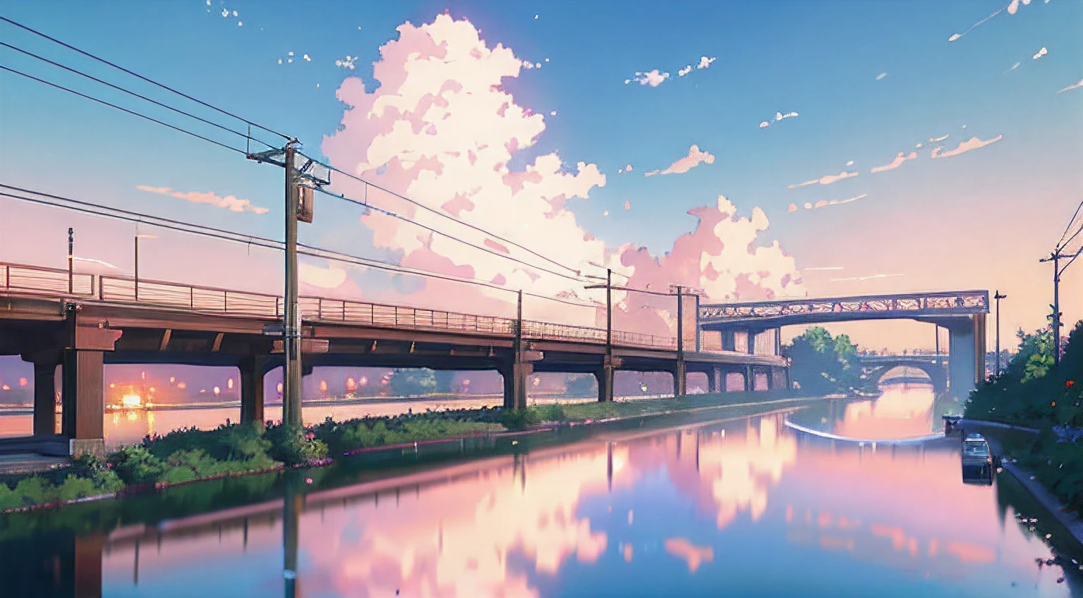 Summer, desert, pink clouds, a land overgrown with roses, James Gurney, art station rendering, ultra-wide lens, high definition