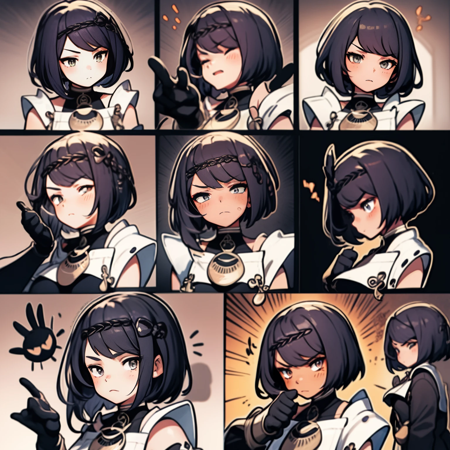1 Cute Girl,9 tables,9 poses and expressions,Different emotions,10