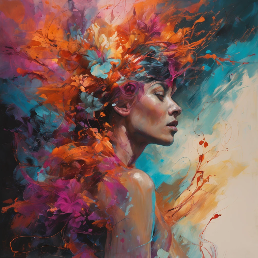(Artistic Masterpiece of Romantic Life) ( (Themed Art of Life) ( (Conceptual Art) (NFT Exclusive) (Fauvism Work) ()”) Where visual poetry transcends traditional boundaries and embraces the dynamic interplay between creativity and technology Takes),dripping paint,darkart,style, in the style of esao andrews