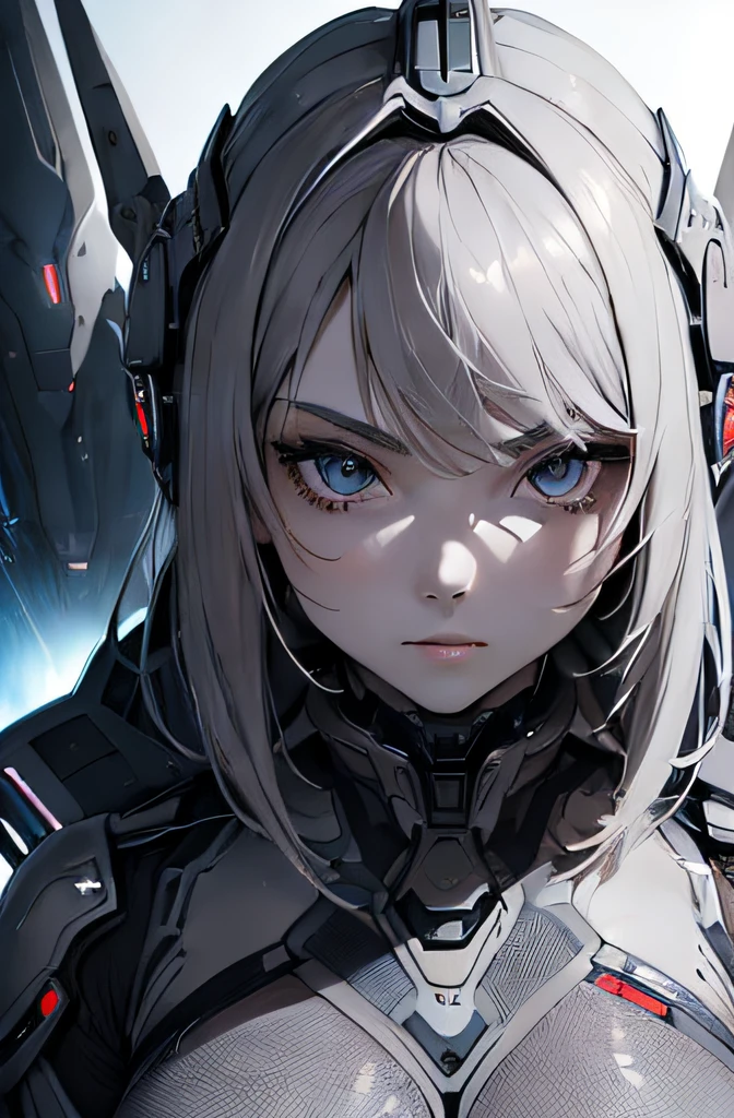 (masterpiece, 1 girl, stunning, cute, impressive, absurdres, highres), detailed face, detailed eyes, ((futuristic grey skin suit, fit, beautiful, spaceship))