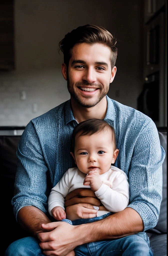 a man with his baby son on his lap