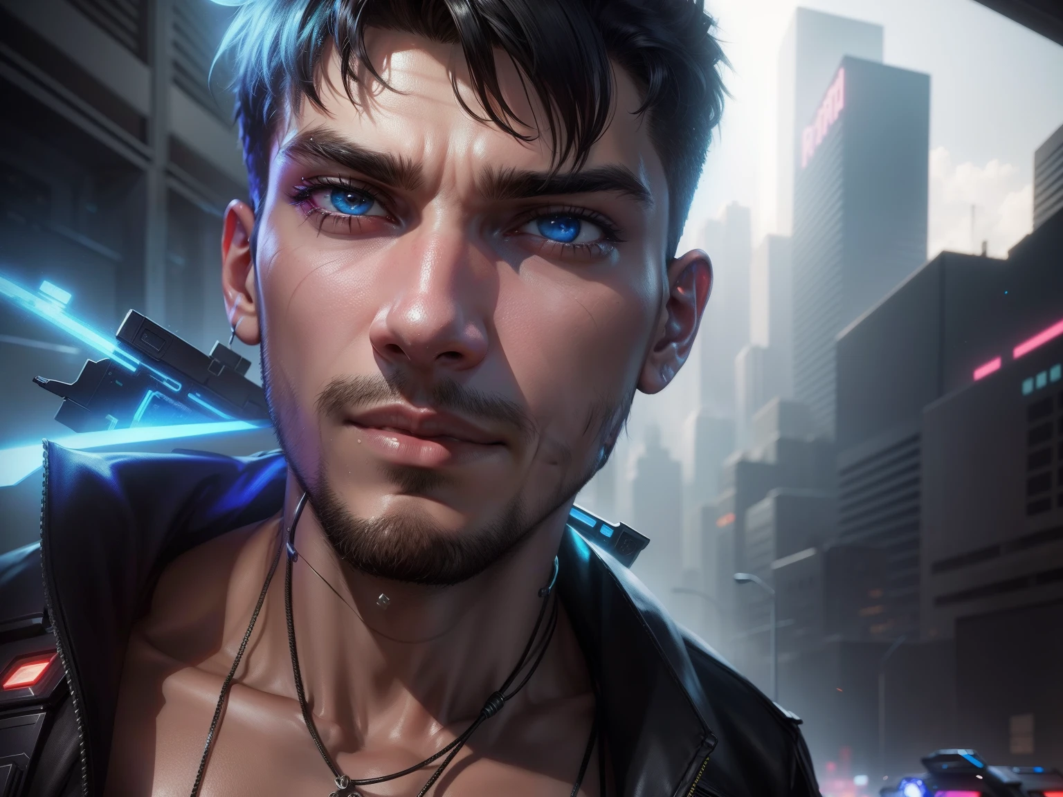 Cyberpunk, Realistic face,  Handsome Boy, 8 k ultra, boy