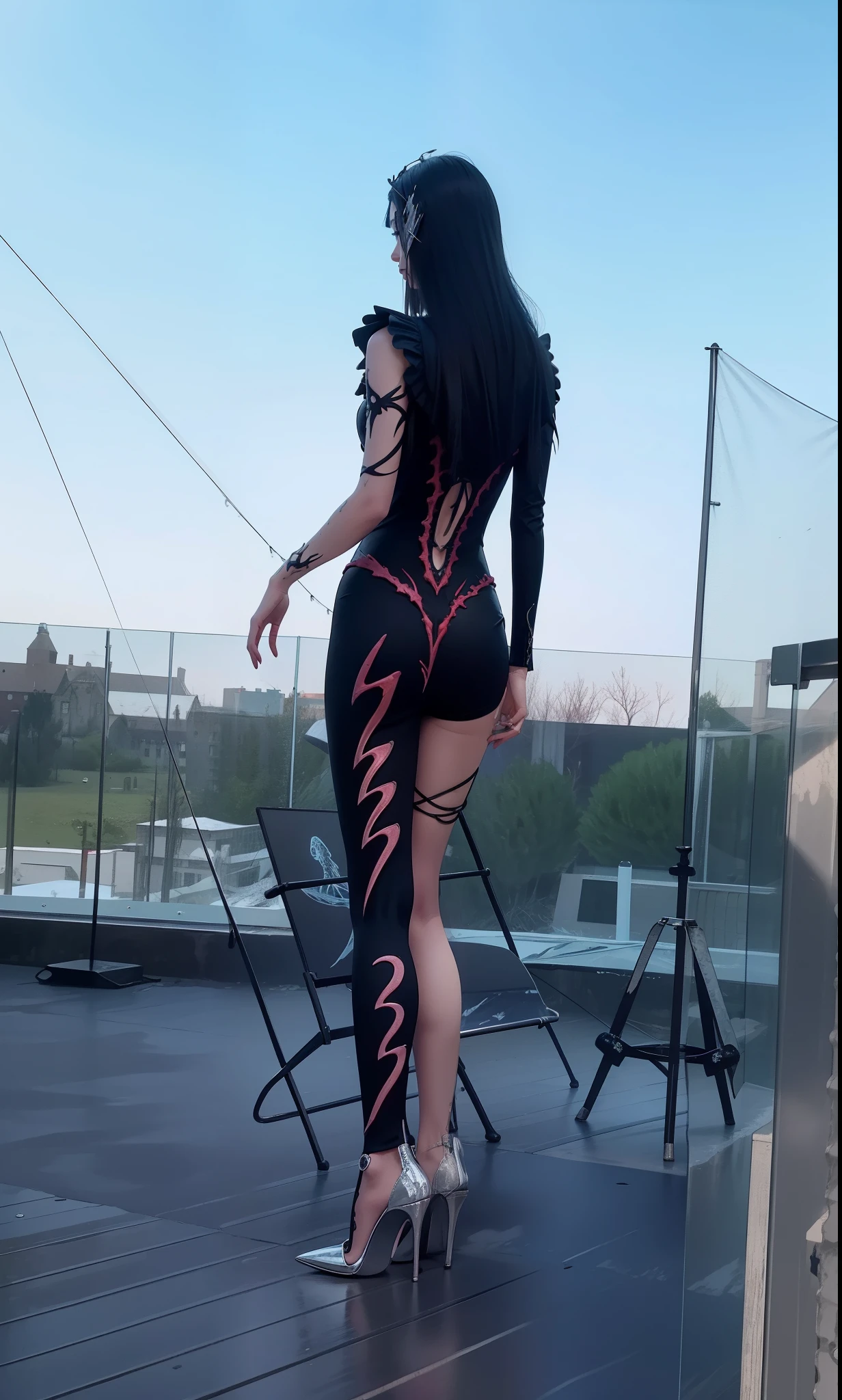 Fine matte paint,Skeleton Dark Angel, Haunted castle with large wings, Fill the drawing table with a knife,terroral,uncanny,horrid,secret terror,tentaculata,grape trees,The eye,uncanny valley effect teeth,all fours,Critters,Blood Moon,8K,Blu-ray quality,high qulity,Beautuful Women,Delicate face,high-heels