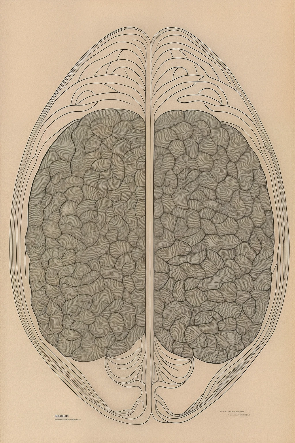 Brain pineal gland,Scientific drawing
