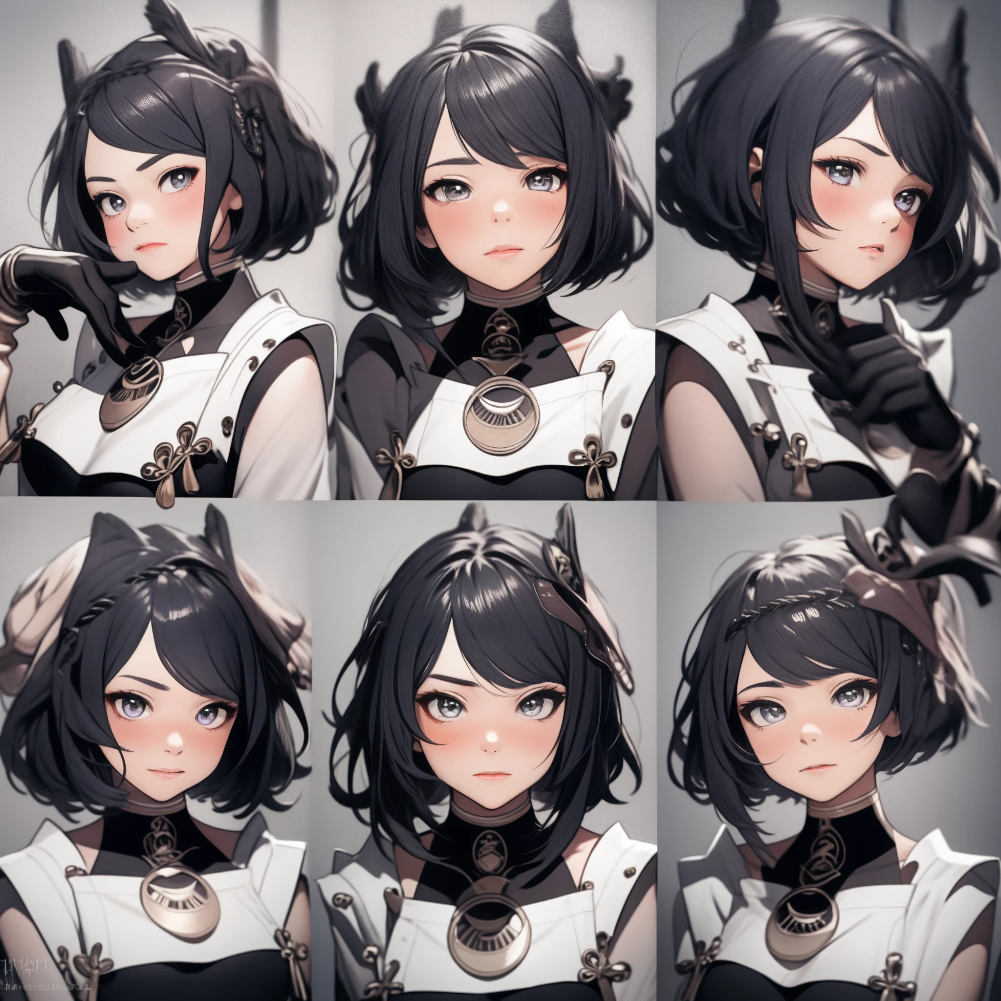 1 Cute Girl，9 tables，9 poses and expressions，Different emotions，10