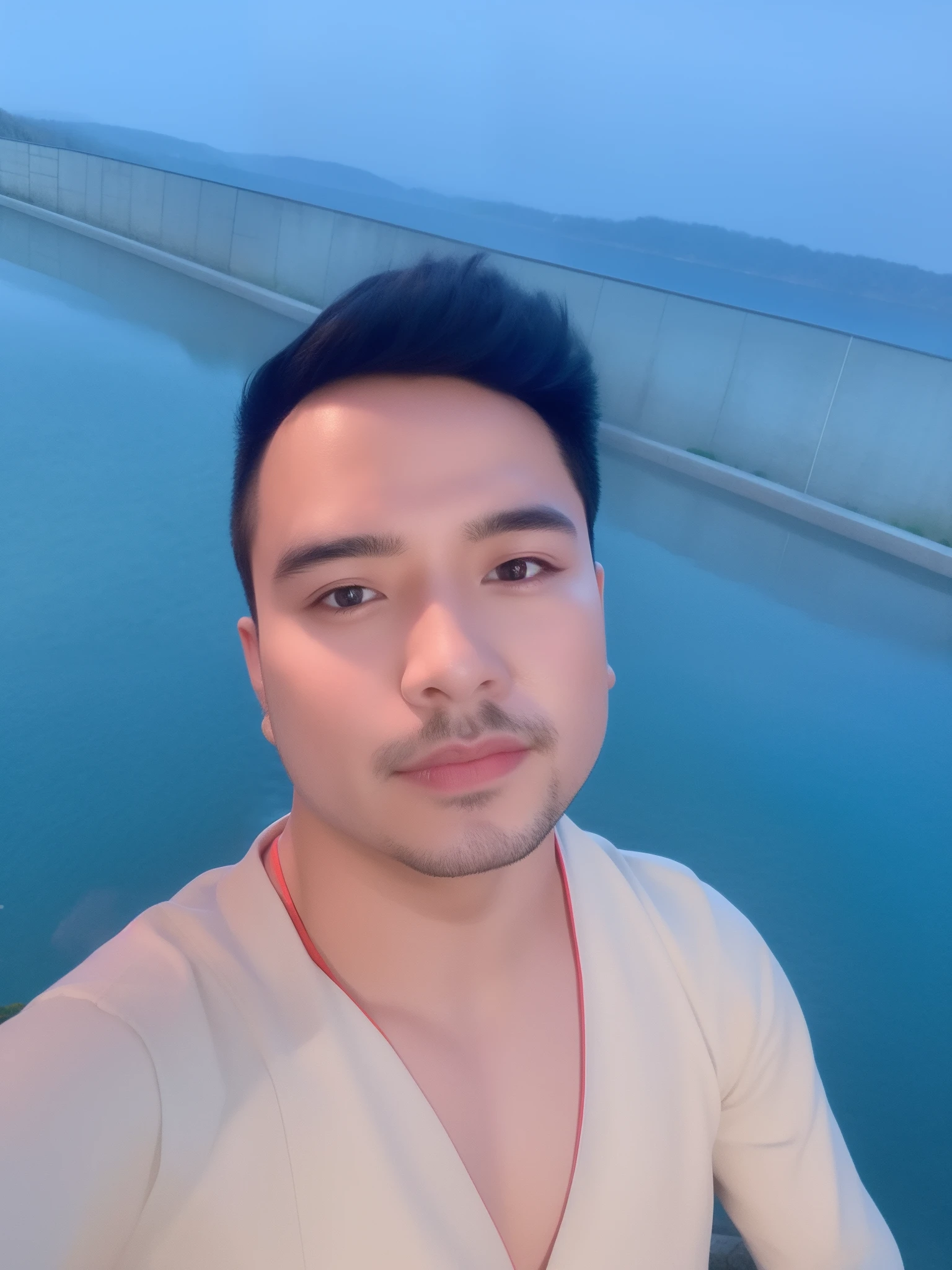 A handsome guy, a cute beauty with glasses ,Stand together in front of the stone wall, 8k selfie photograph, vacation photo, park in background, taken with sony alpha 9, standing in a botanical garden, long distance photo,