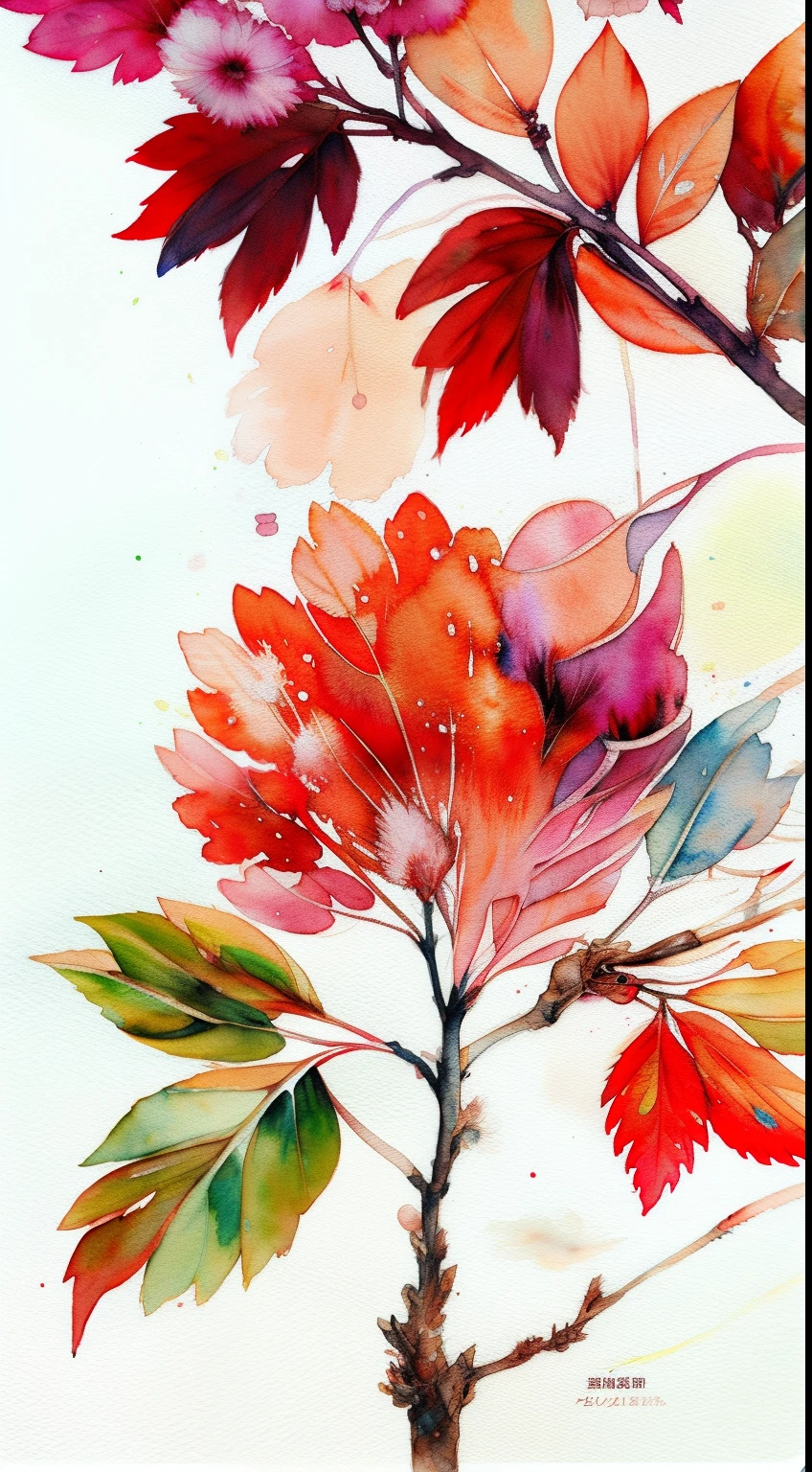 wtrcolor style, (The process of growing from a tree seedling to a cherry tree) digital art, official art, blown by the wind, masterpiece, beautiful, ((watercolor)), paint splatter, intricate detail. Great detail, [dripping:0.7], Trending on Artstation, Rachel Walker￥