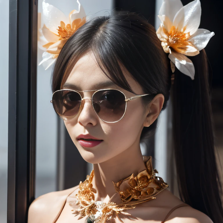Wear thick gold-framed sunglasses，32K（tmasterpiece，k hd，hyper HD，32K）Burgundy double ponytail，Silver Skull Abandoned Area of the Pond，Indigo Skull King ，Hold the big G steering wheel （The skeleton is realistic：1.4），Skull pattern robe，Silver skull flower ornaments，Petals flutter，Colored ball head，Hold your head high，Be proud，The nostrils look at people， A high resolution， the detail， RAW photogr， Sharp Re， Nikon D850 Film Stock Photo by Jefferies Lee 4 Kodak Portra 400 Camera F1.6 shots, Rich colors, ultra-realistic vivid textures, Dramatic lighting, Unreal Engine Art Station Trend, cinestir 800，Hold your head high，Be proud，The nostrils look at people，Tsundere，Petals flutter，Petals flutter，Sprinkle with gold dust，Fluttering，Impeccable，( reasonable design, Clear lines, High sharpness,Best quality, Very detailed skeleton, The skeleton of a masterpiece, offcial art, movie light effect, 4K skeleton（（（Wear thick gold-framed sunglasses）））
