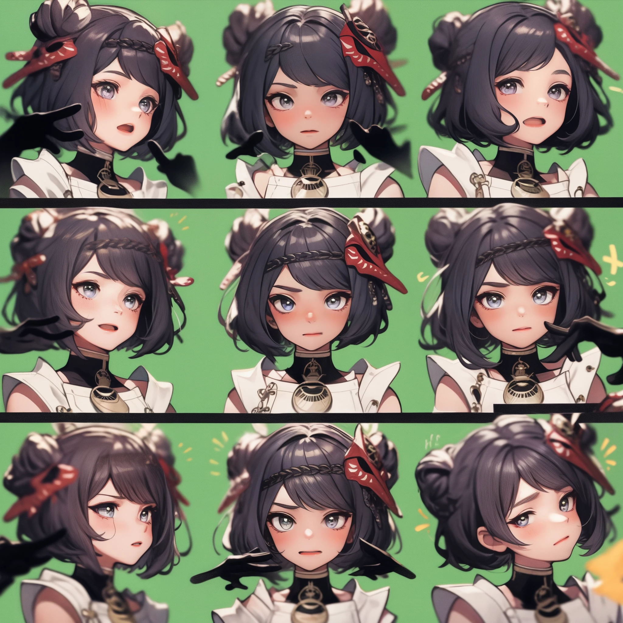 1 Cute Girl,9 tables,9 poses and expressions,Different emotions,10