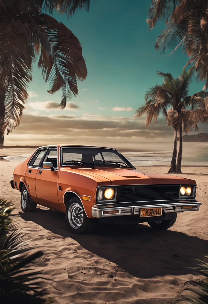 carro opala ano 1985, escuro, estilo muscle car, estudio, carro inteiro.