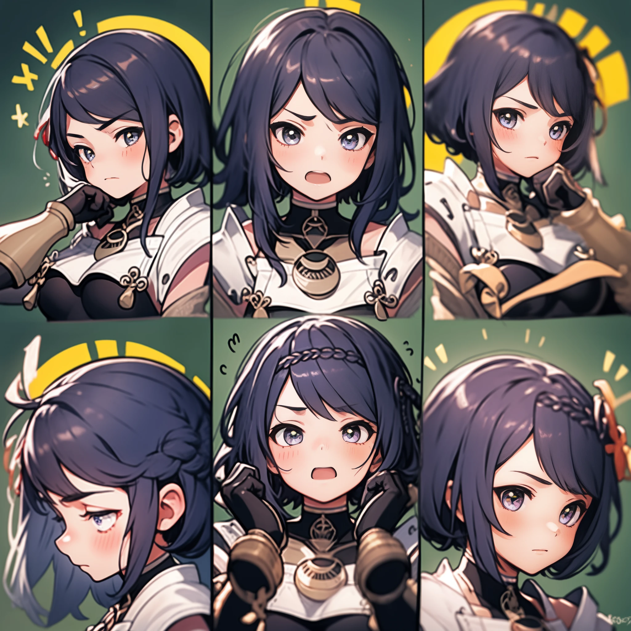 1 Cute Girl，9 tables，9 poses and expressions，Different emotions，10