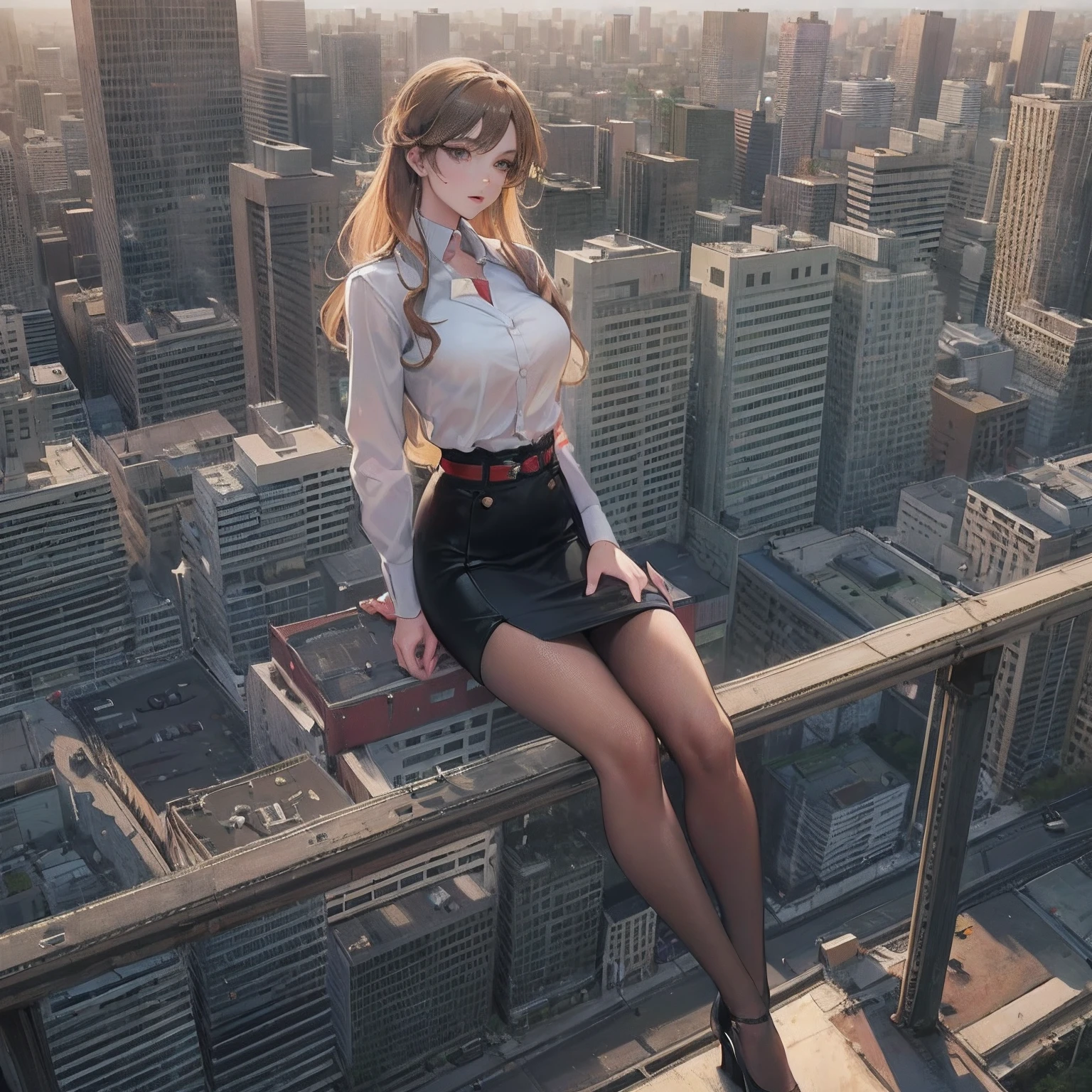tug,Giantess,Full body photo,Building seating,School uniforms,Big breasts,pencil skirts,black lence stockings,stiletto,(Long legs:1.2),Extremely tall girl,Above the house,Beautiful looks,Delicatemakeup,Perfect lighting,Cinematic quality,8K,High quality,(GTS:1.5),Aerial view,With small ones,Group,Global Trade Authority City