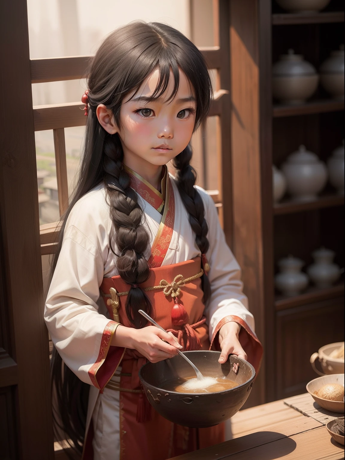 a boy, China, ancient, traditional, long hair