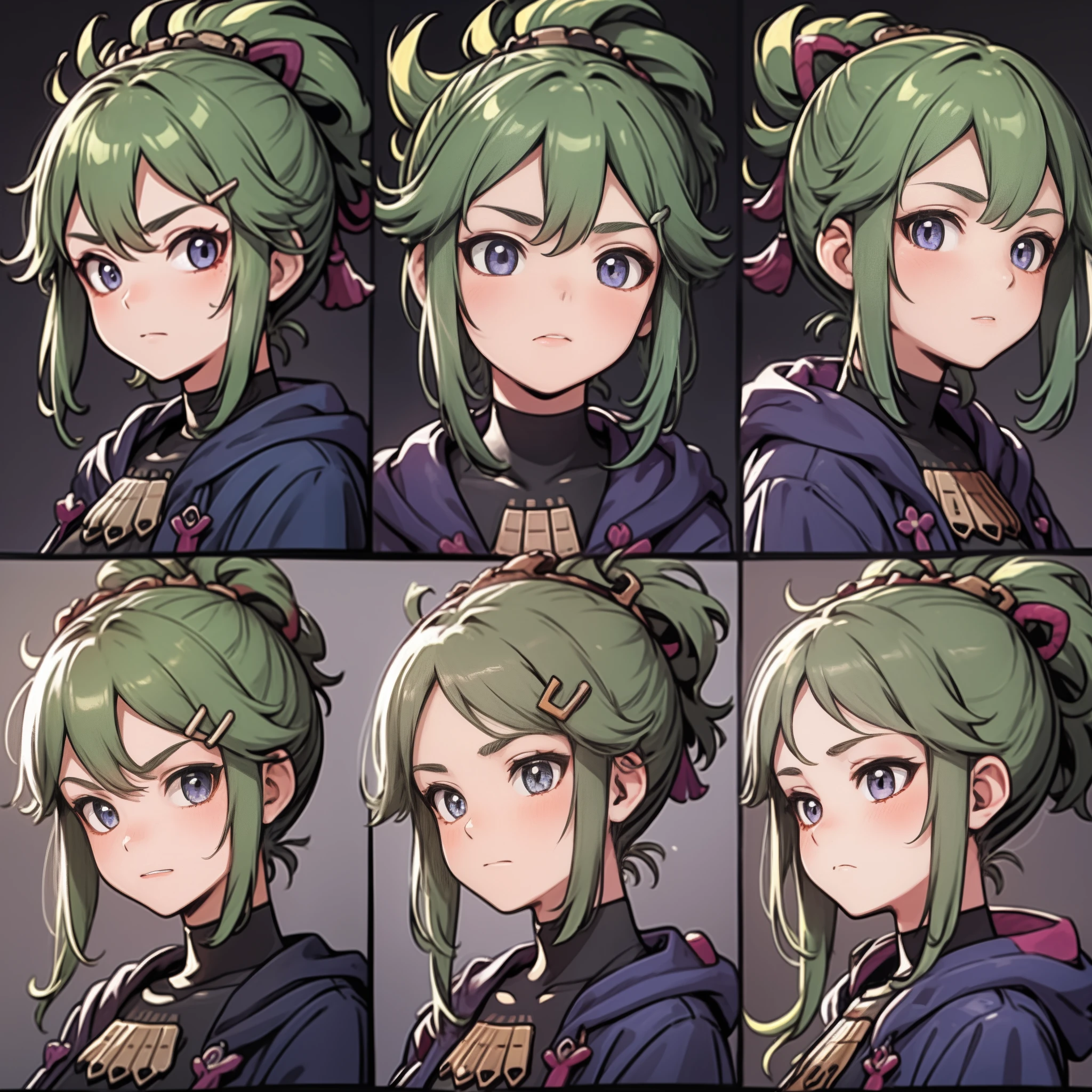 1 Cute Girl，9 tables，9 poses and expressions，Different emotions，10