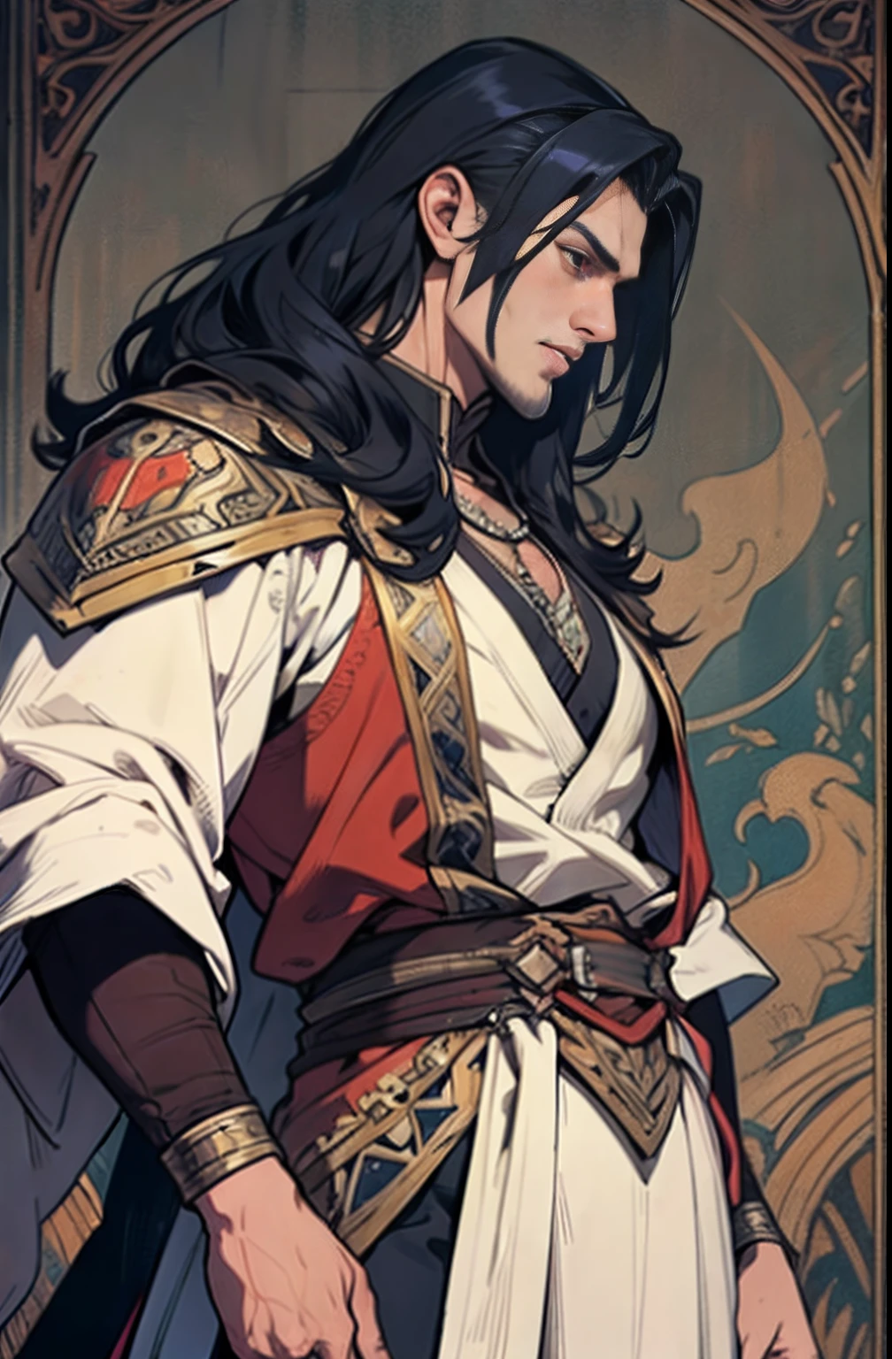 Castlevania Lord of the shadows hyper realistic super detailed Dynamic shot master piece super detailed Characters moroccan Wear traditional moroccan backgrounds