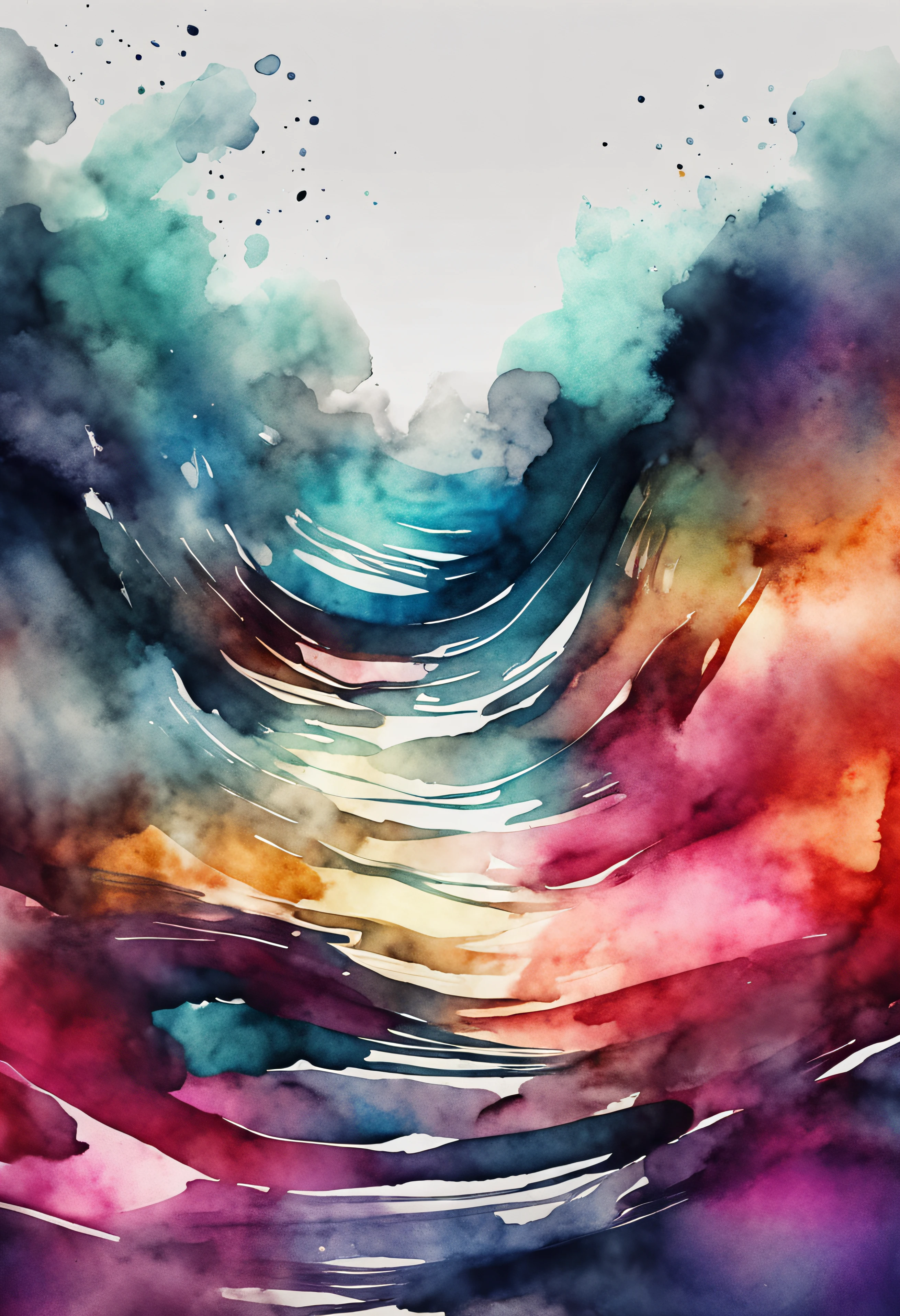 3d watercolor abstract,Dark background,High resolution,High quality,Colorful