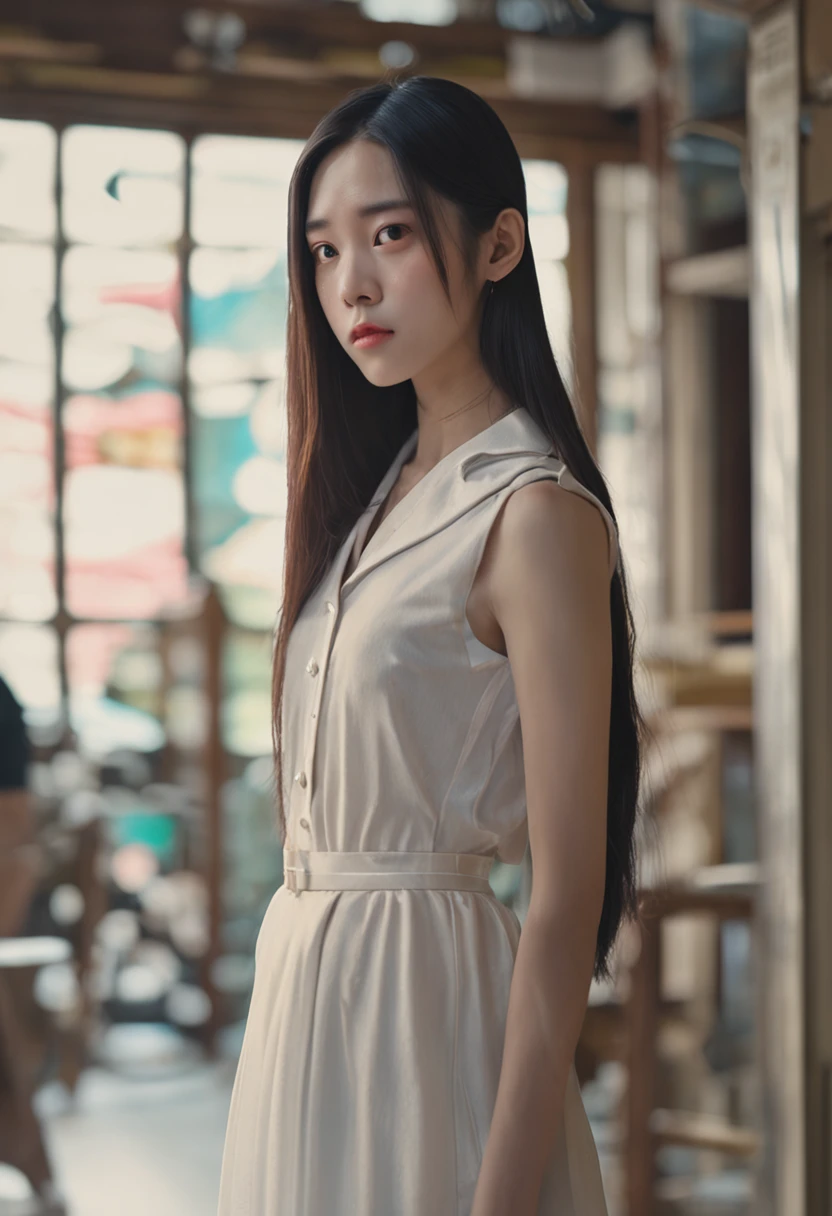(​masterpiece、top-quality、in 8K、Supreme Detail)、(Little girl),(discreet breasts),(A room in the school）、(Student uniform）、((surrealist、Live-action))、(tiny chest、 Golden big eyes、tthin eyebrows、Young features、Lustrous lips、Long straight hair)、(Textured skin)、Silver-haired Japan、Lower body naked、(Straddling a man、cowgirl style：1.2)、((sexscene:1.6))、Artistic nudity、smeared with white liquid