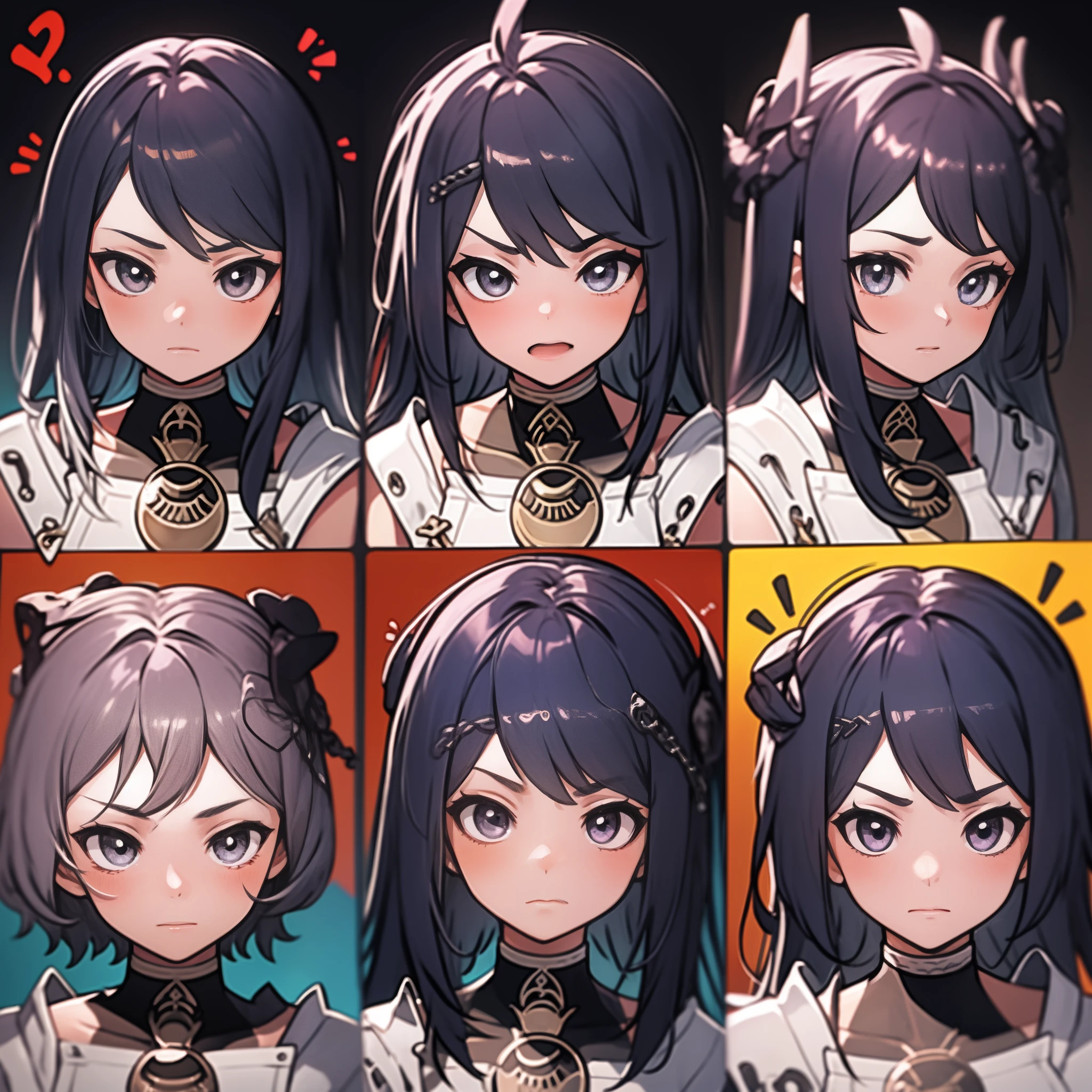 1 Cute Girl，9 tables，9 poses and expressions，Different emotions，10