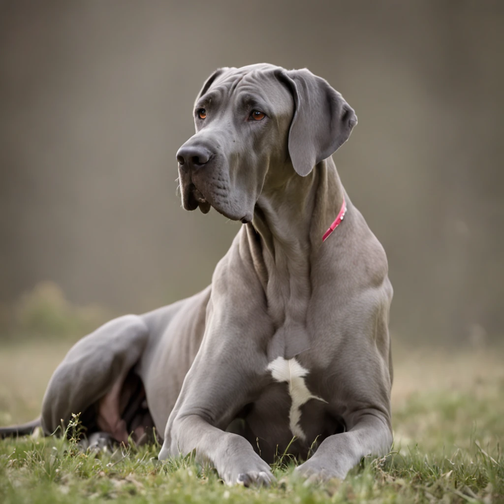 "Majestic female Great Dane random color on a plain"