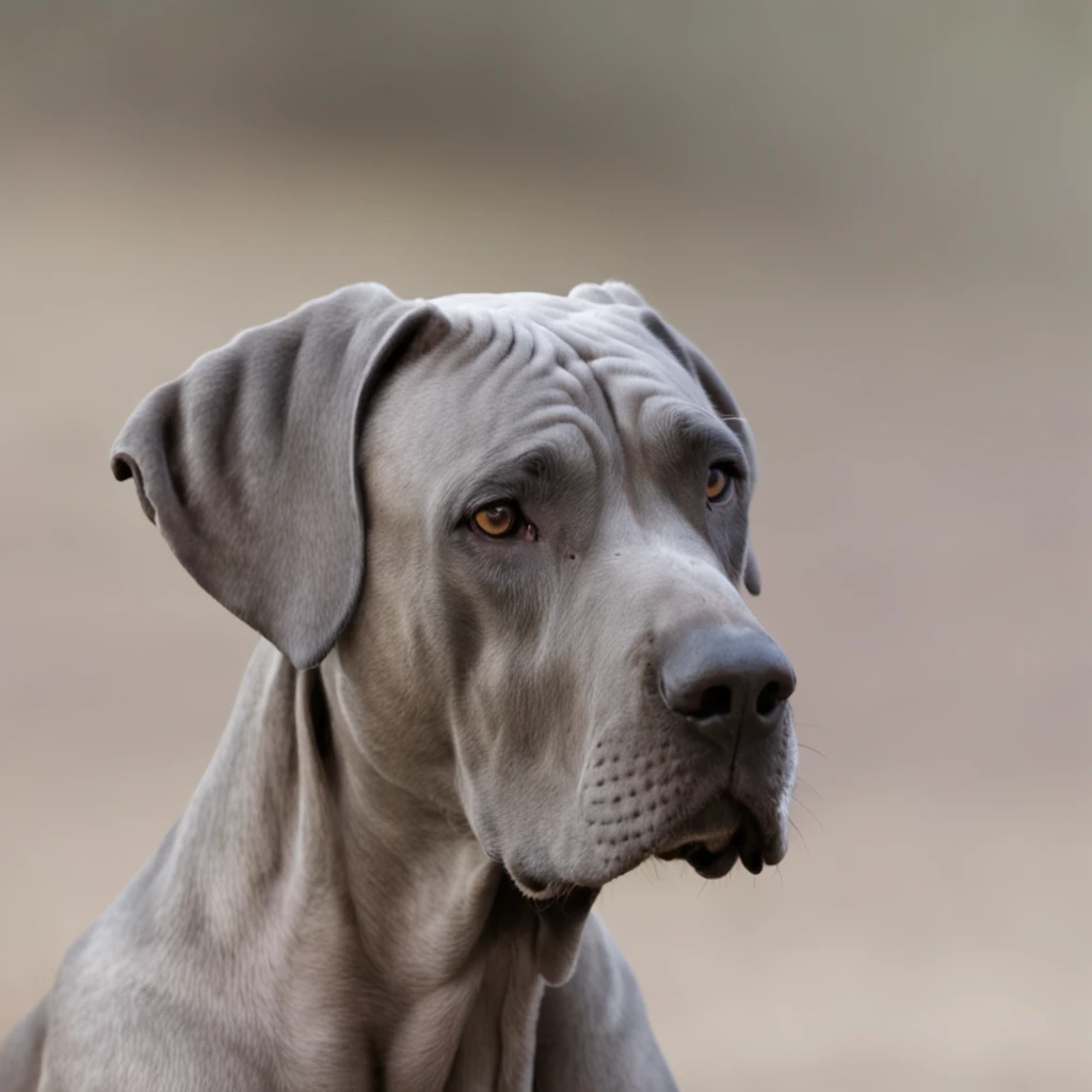 "Majestic female Great Dane random color on a plain"