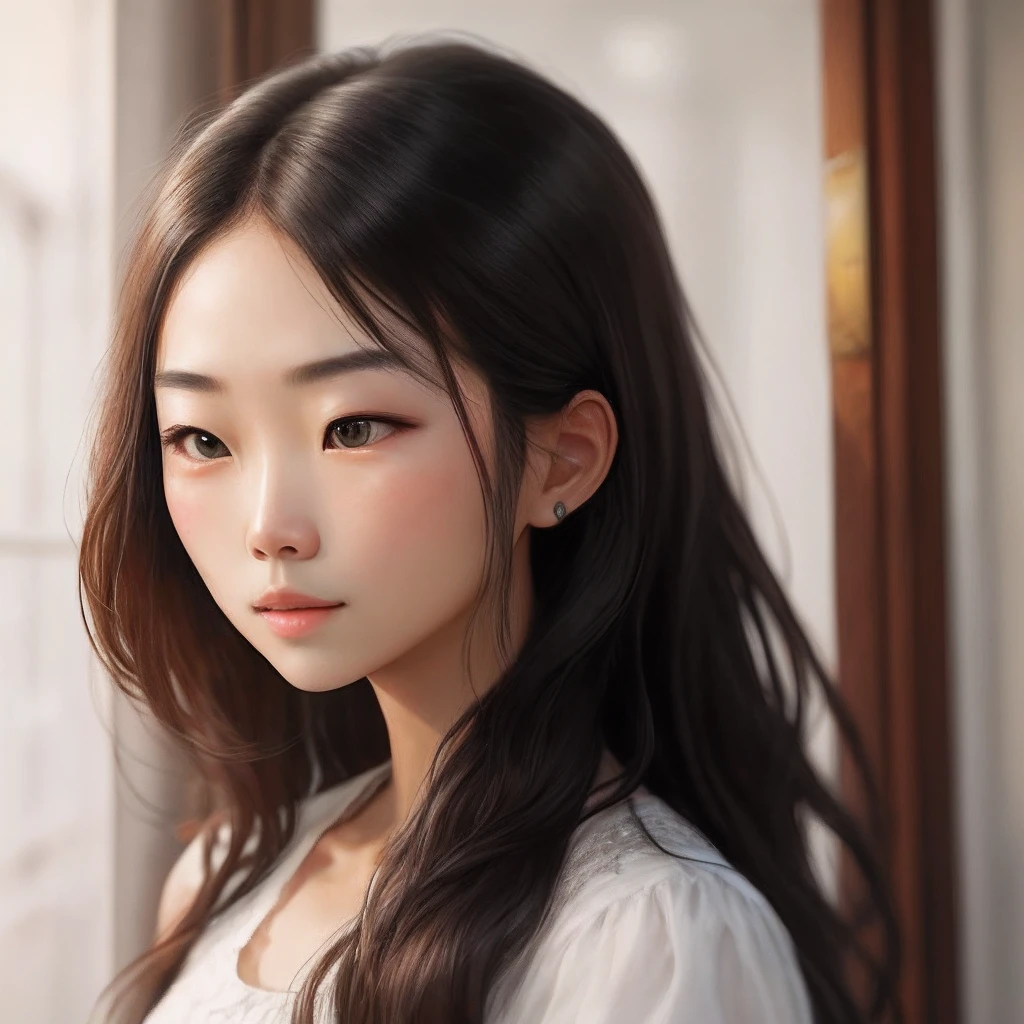 beautiful girl,lovely face,long hair,tall, Asian