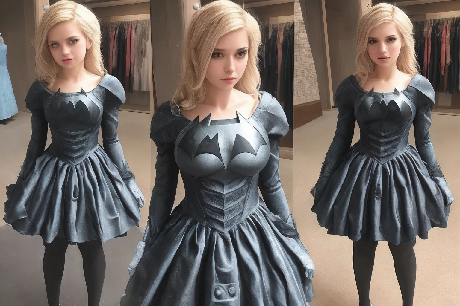 Batmam no batmovel vestido de princesa
